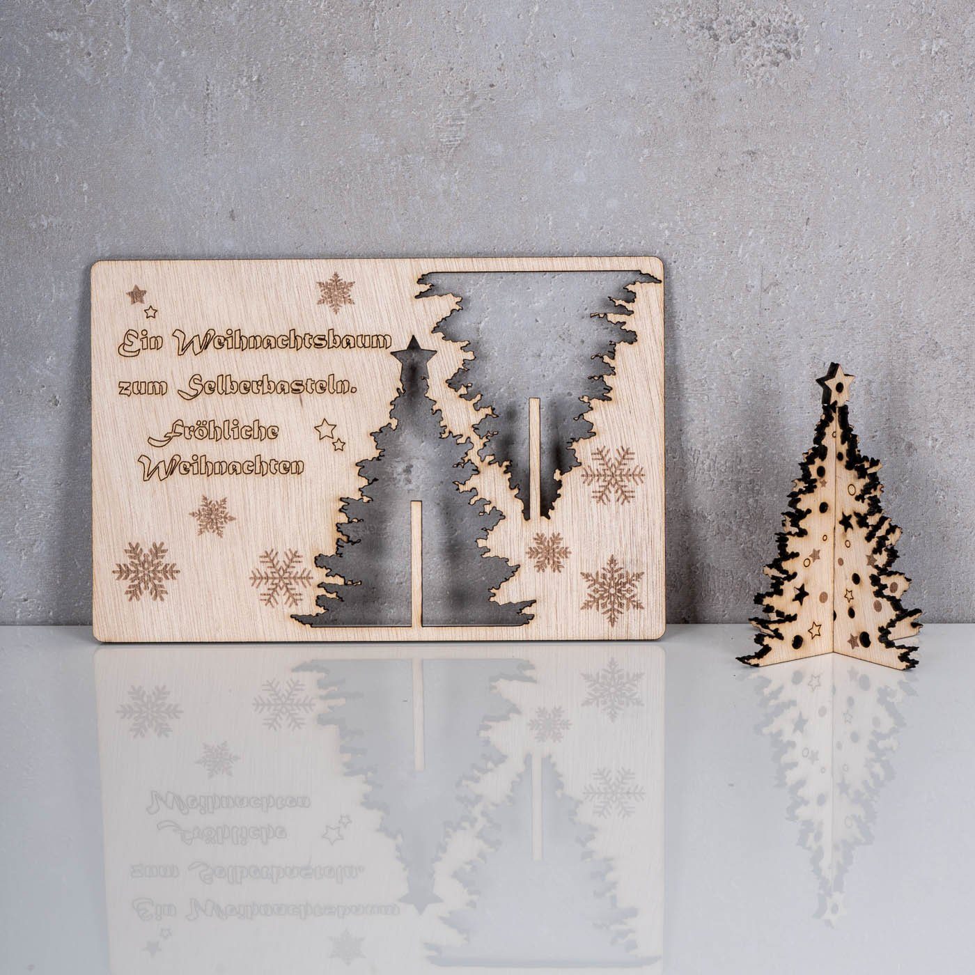 Weihnachtskarte Levandeo® DIY Weihnachtsbaum Weihnachtsfigur, Weihnachten Birkenholz Holzkarte