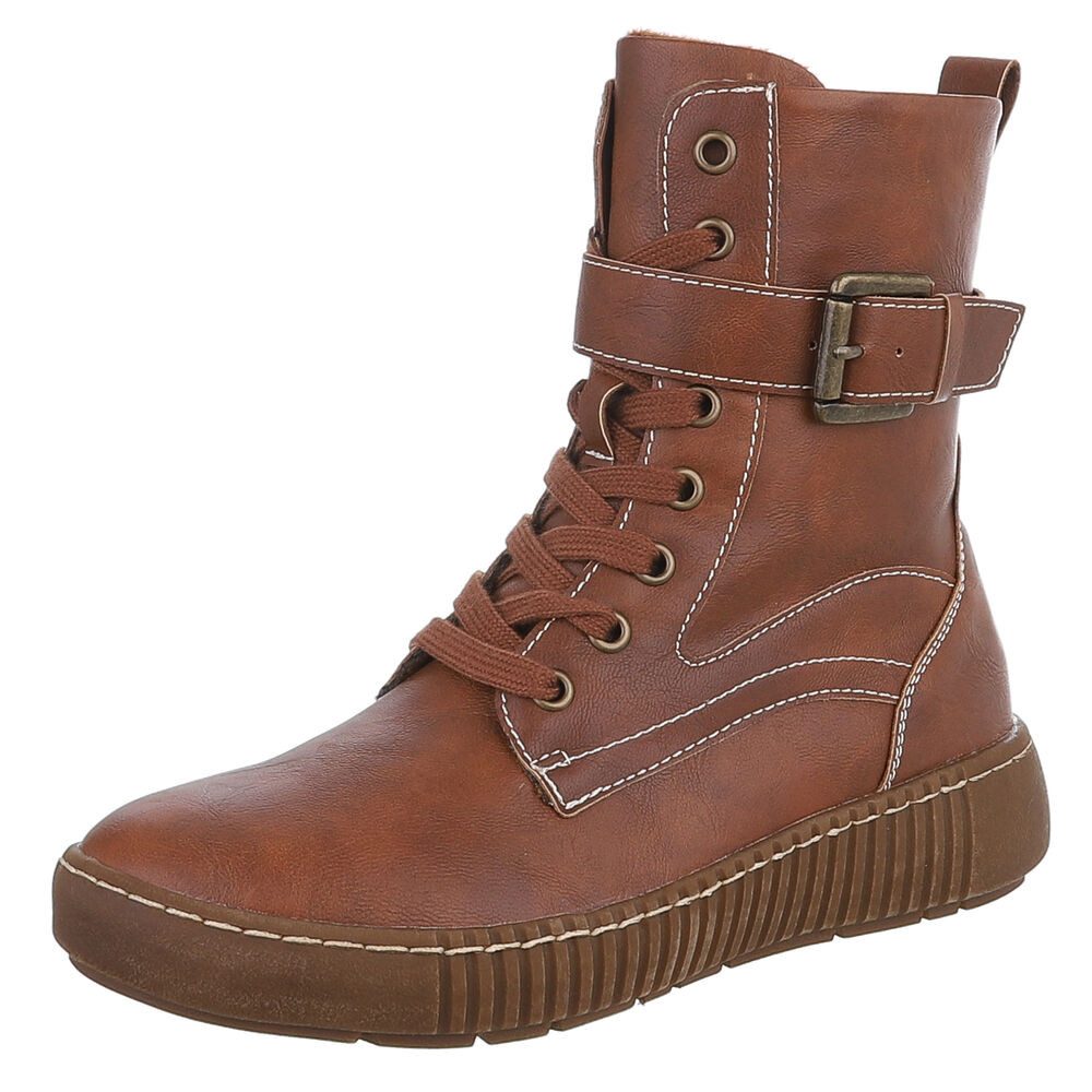 Ital-Design Damen Schnürstiefel mit Schnalle für günstig online kaufen