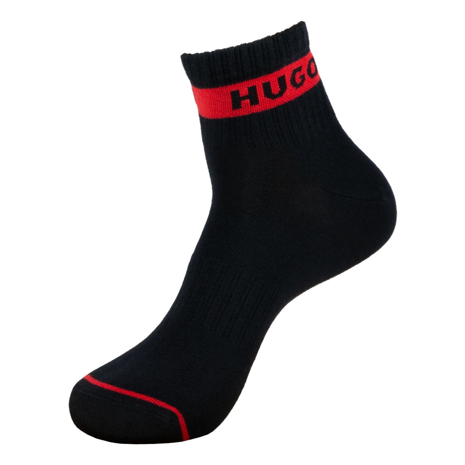 black Belastungszonen CC (3-Paar) verstärkten HUGO SH mit Freizeitsocken Rib Logo 001