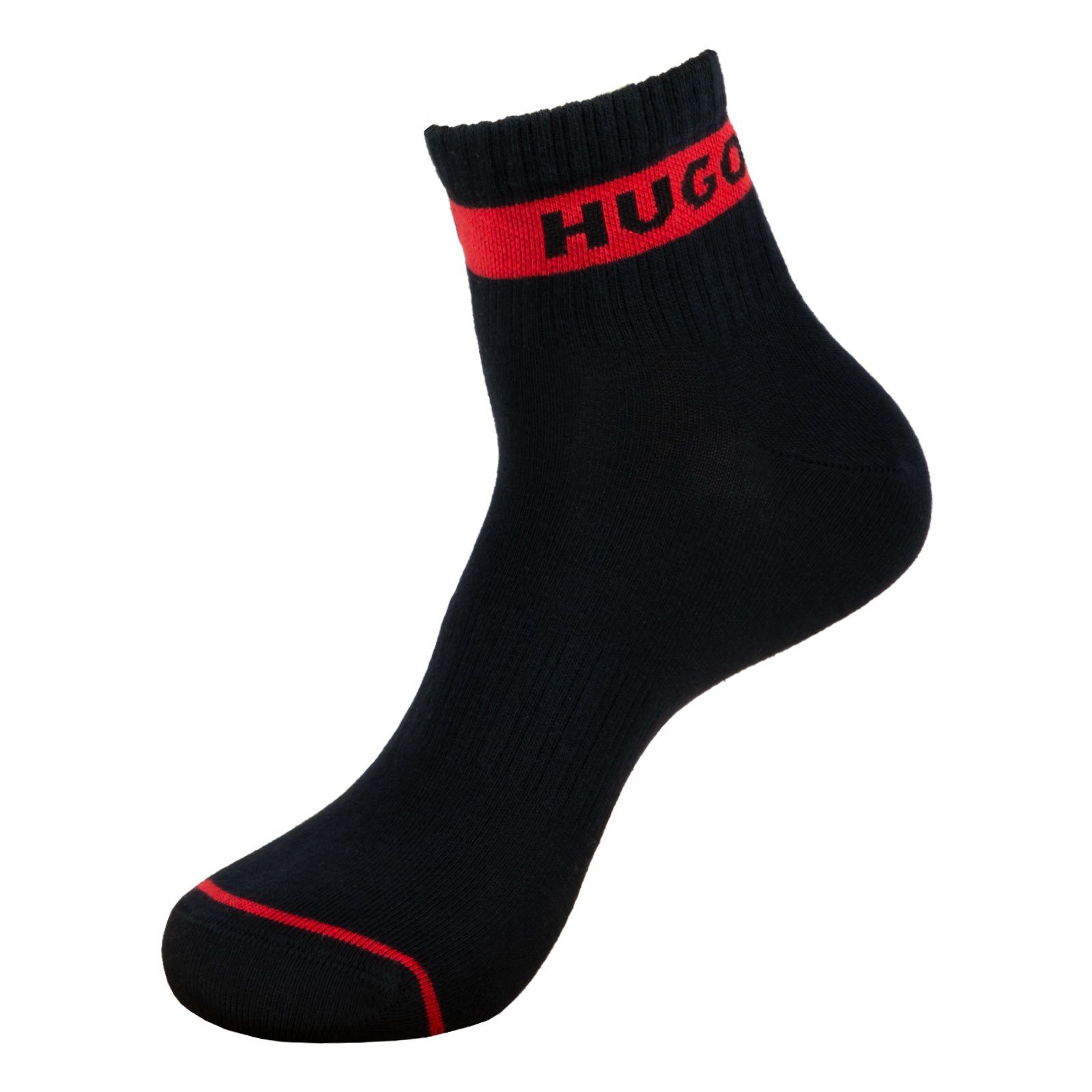 HUGO Freizeitsocken SH Rib Logo CC (3-Paar) mit verstärkten Belastungszonen günstig online kaufen
