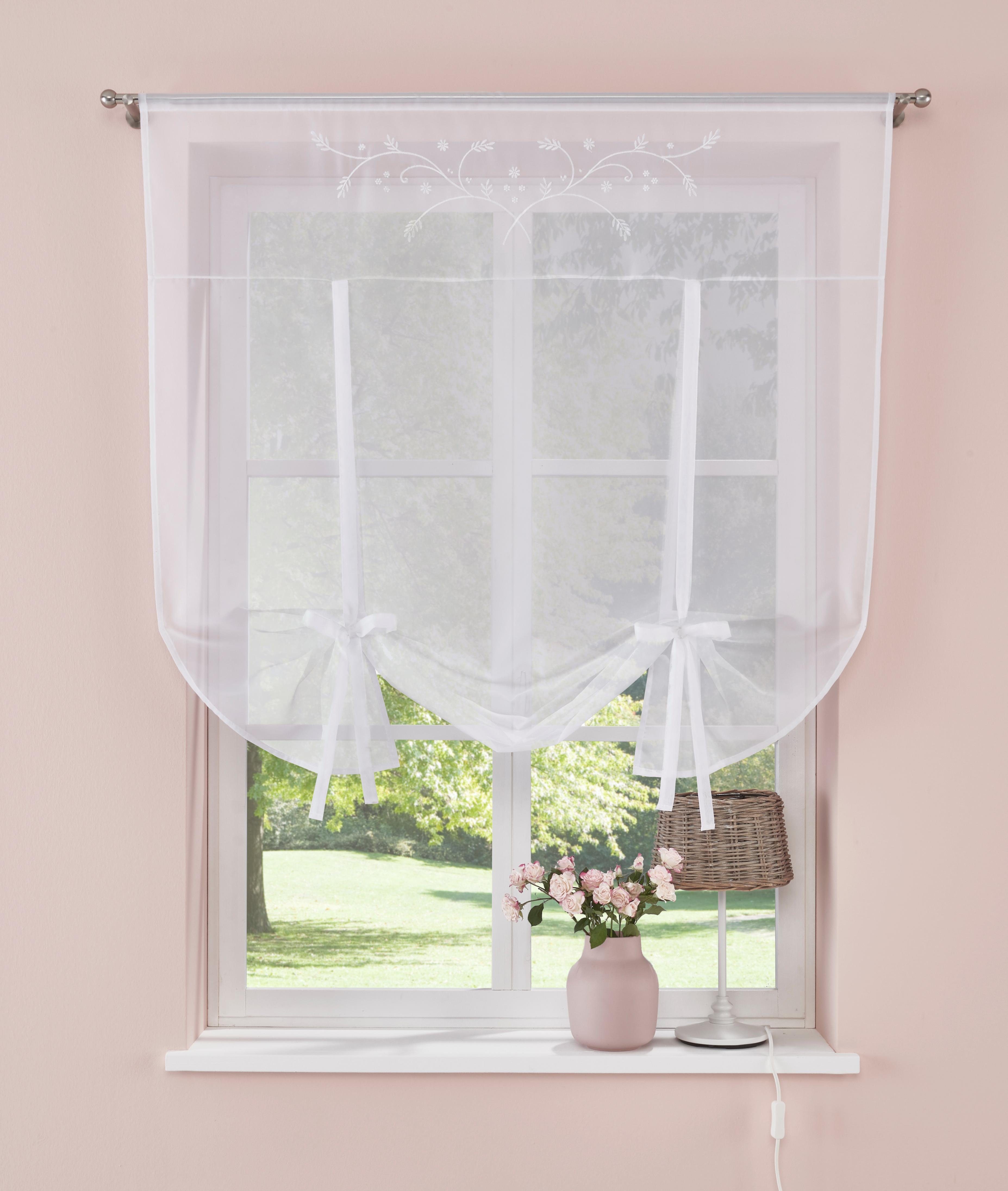 Gardine Lulu, Home affaire, Stangendurchzug (1 St), transparent, Voile, transparent, Voile mit Stickerei