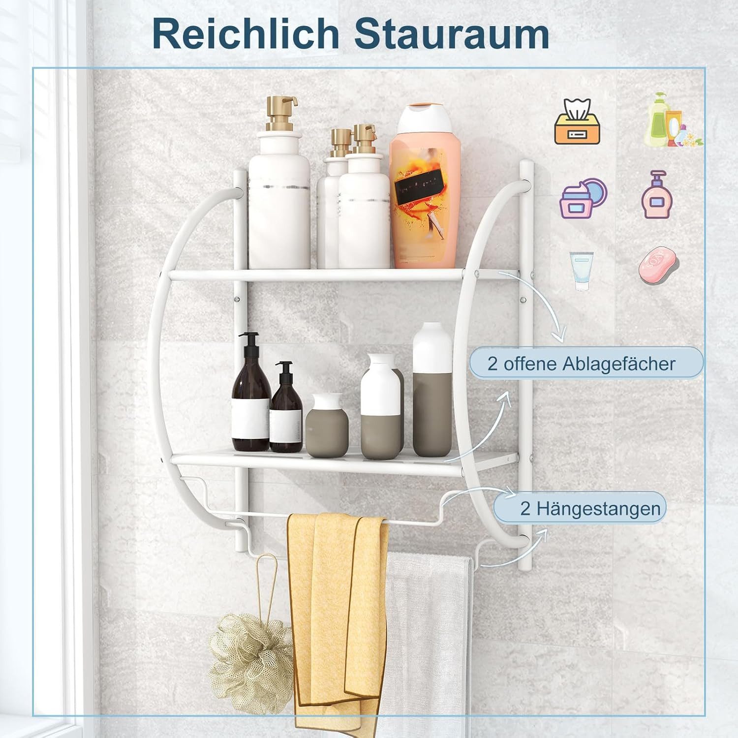 KOMFOTTEU Handtuchhalter Handtuchablage, Badezimmerständer, Badetuchstange, günstig online kaufen