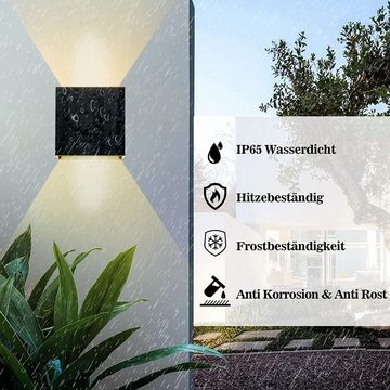 MULISOFT Außen-Wandleuchte 4 Stück LED Wandleuchten Aussen Innen Wandlampe, mit Einstellbar Abstrahlwinkel, Up Down Wandbeleuchtung Schlafzimmer Flur