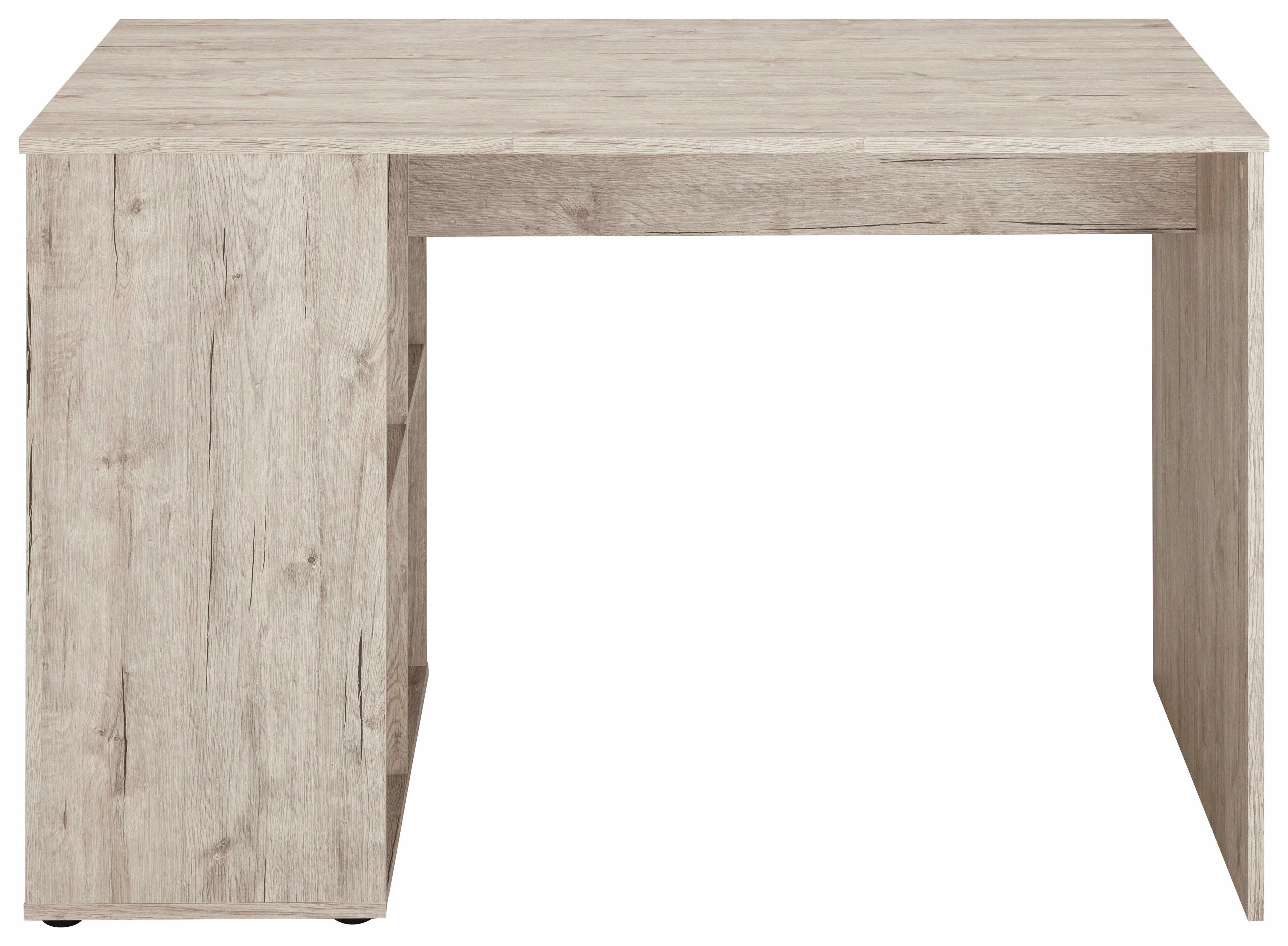 FMD Schreibtisch Gent, Frei stellbar mit 4 seitlichen Fächern, Breite 117 cm