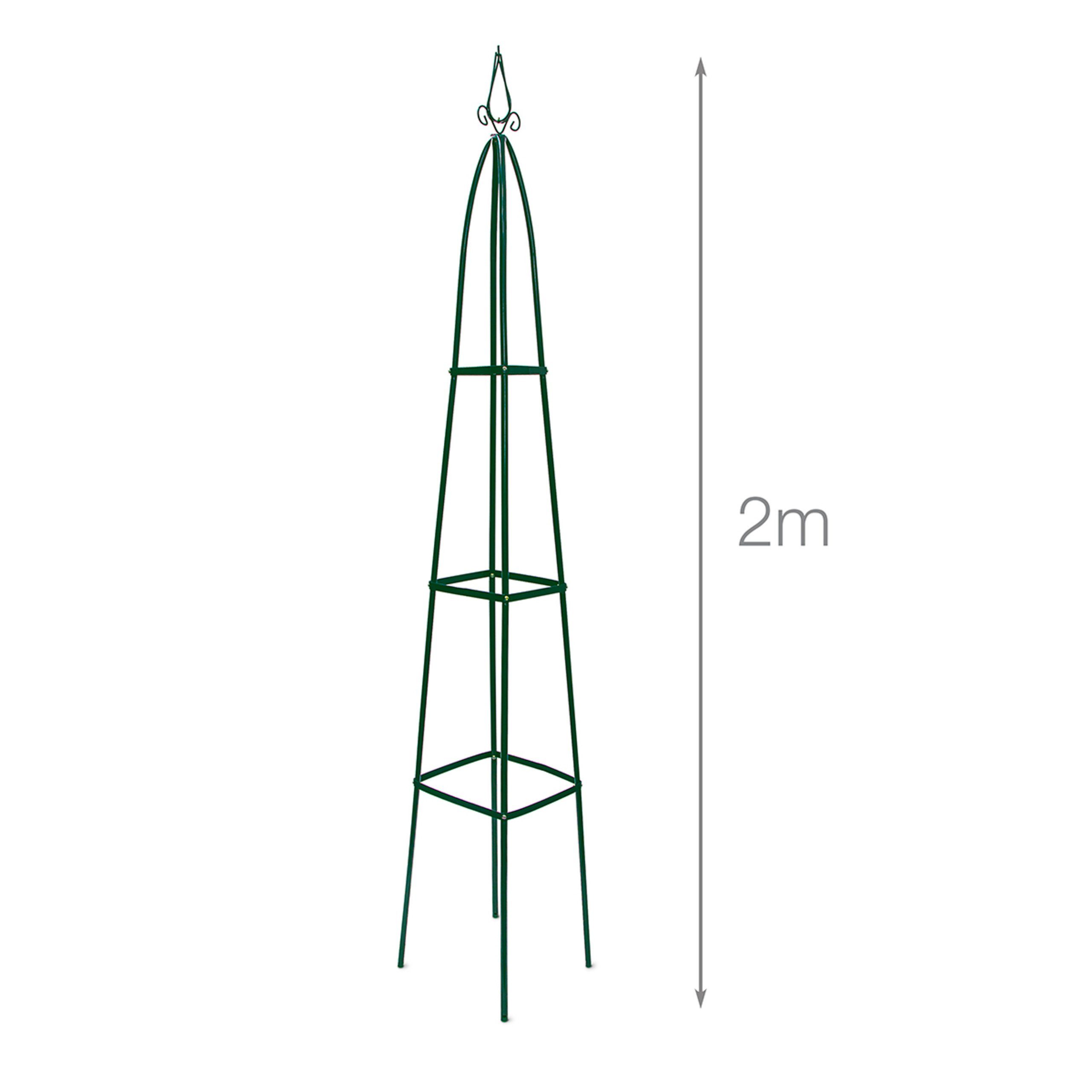relaxdays Rankhilfe Garten Rankturm Metall ca. 190 cm spitz, 1 St. – Bild 4 von 5