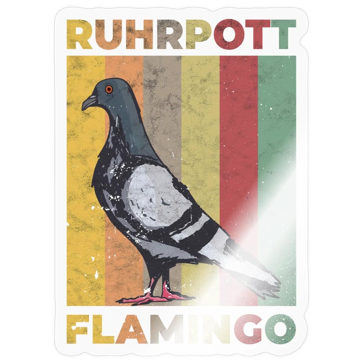 Spreadshirt Aufkleber Ruhrpott Flamingo Taube Ruhrgebiet Sticker Aufkleber