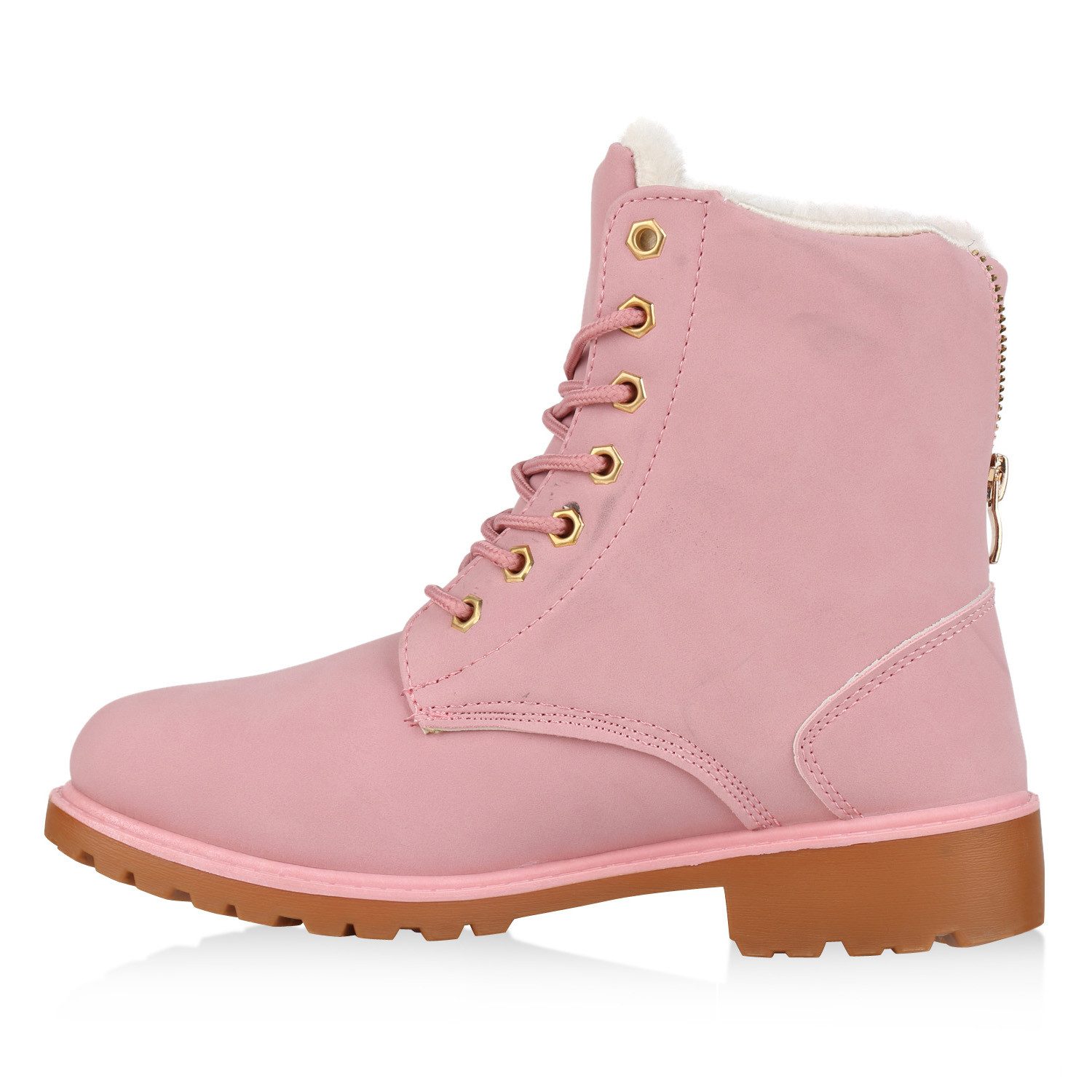 VAN HILL 812923 Stiefelette Warm Gefütterte Worker Boots Damen Outdoor Stiefeletten Robust 814346
