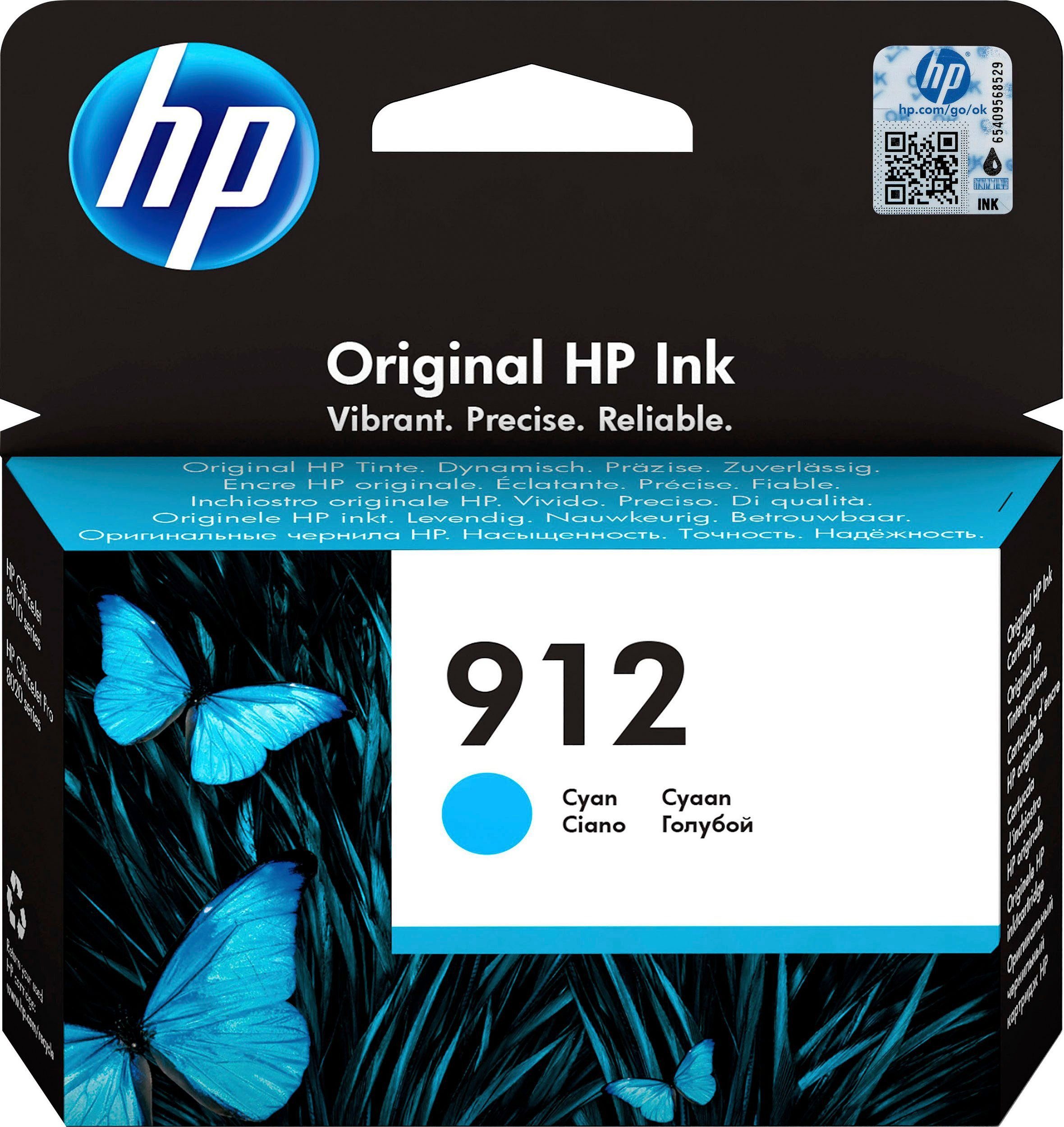 HP 912 Tintenpatrone (1-tlg., original Druckerpatrone 912 cyan)
