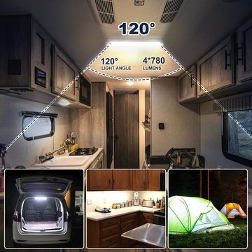 WILGOON LED-Streifen LED Innenlichtleiste 108LED 12V Leuchtet Leiste mit EIN/ AUS Schalter, Weiß Leuchtet Leiste für Auto Wohnmobile LKW Van Küche