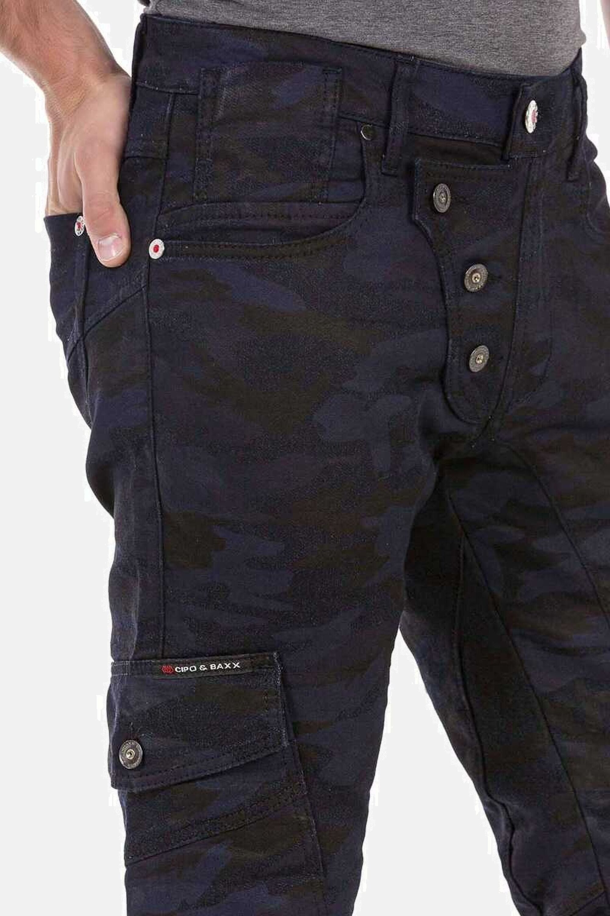Cipo & Baxx 5-Pocket-Jeans Jeans mit tollen Cargotaschen, CD690