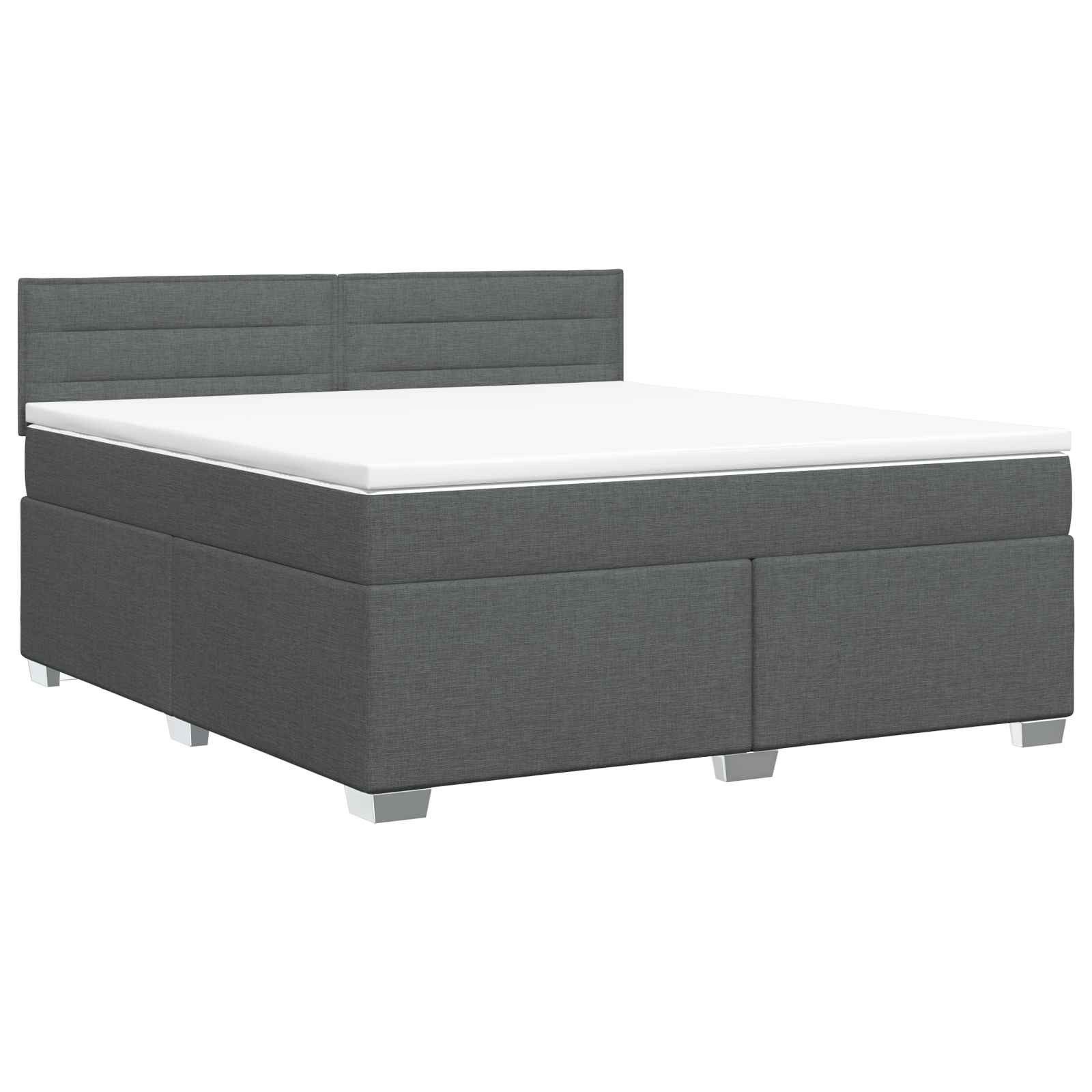 vidaXL Bett Boxspringbett mit Matratze Dunkelgrau 140 x 200 cm Stoff (1-tlg)