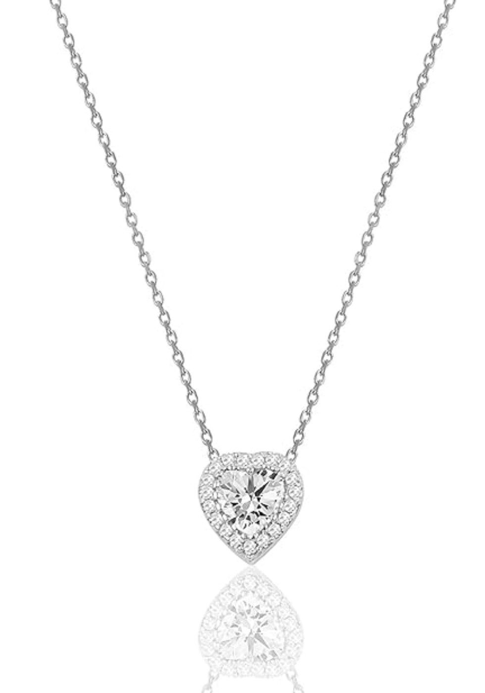 Einzelstück Charm-Kette Halskette mit Herz Anhänger 925 Sterling Silber