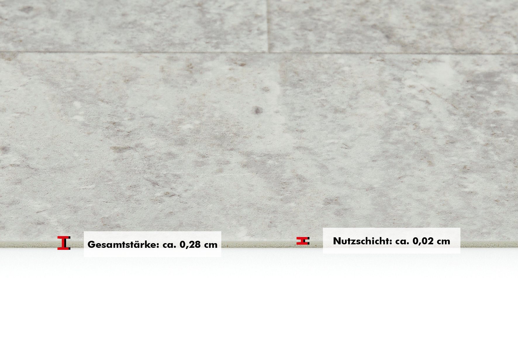 hellgrau Breite cm, Steinoptik, 200 Vinylboden Fliesen- Andiamo PVC Bodenbelag Stärke cm Meterware mm 400 2,8 oder und