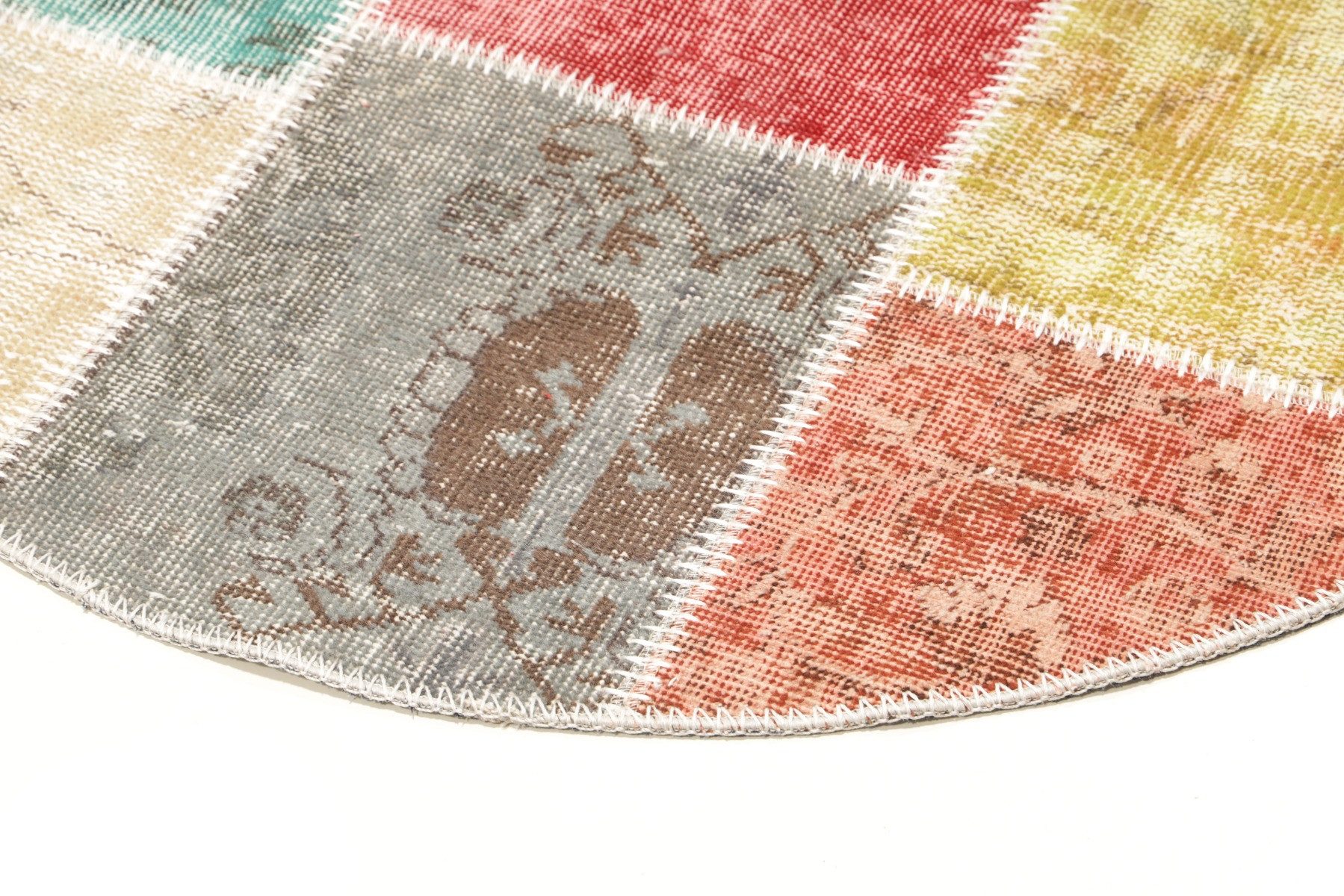 Carpet Avenue Teppich Patchwork 100x100, Rund, Höhe: 8 mm