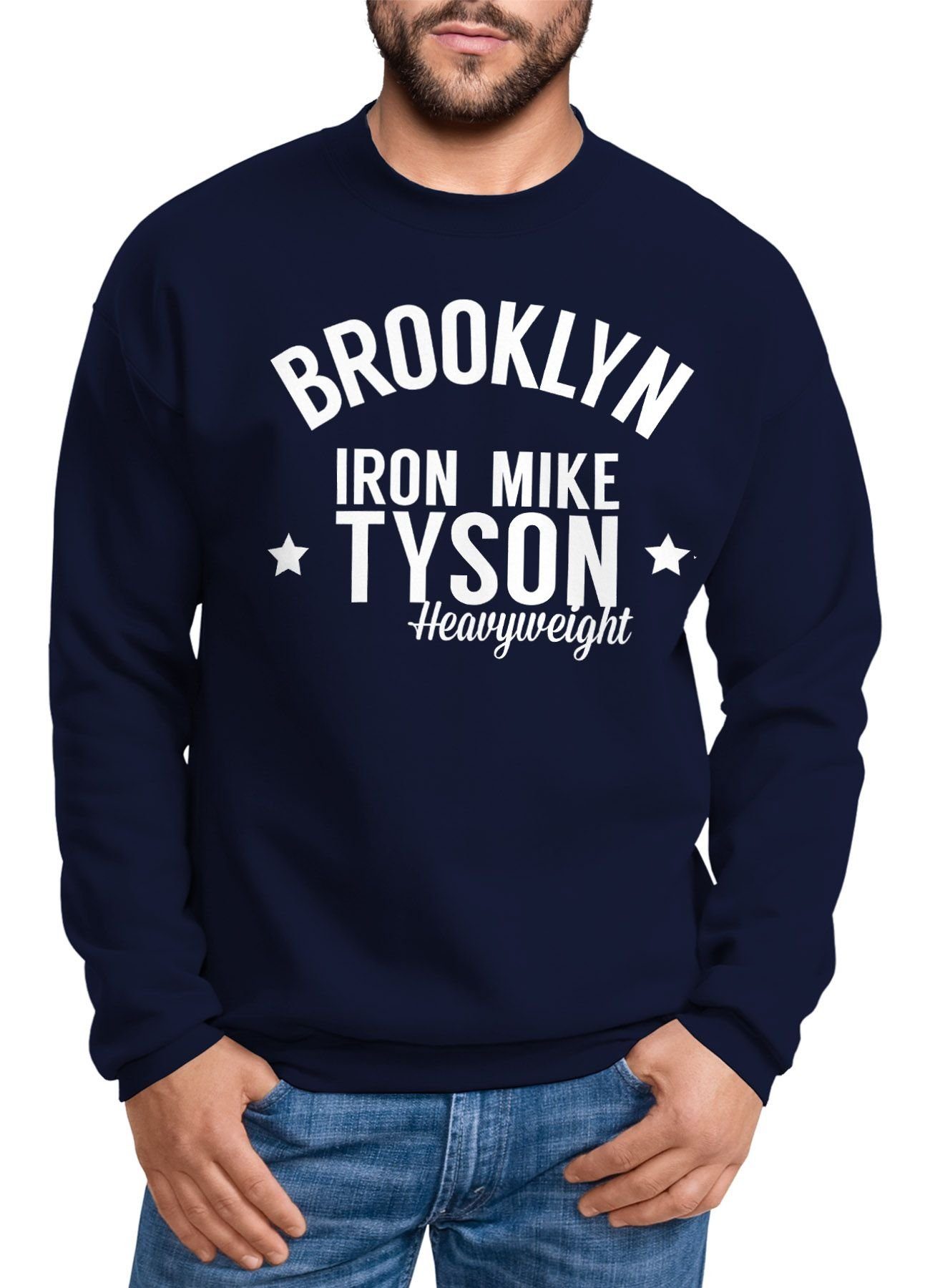MoonWorks Sweatshirt Sweatshirt Herren Brooklyn New York Iron Mike Tyson Boxing Gym Moonworks® navy