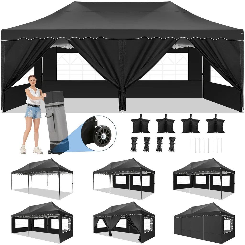 LUCKZON Pavillon Gartenzelt, Wasserdicht UV-Schutz 50+ günstig online kaufen