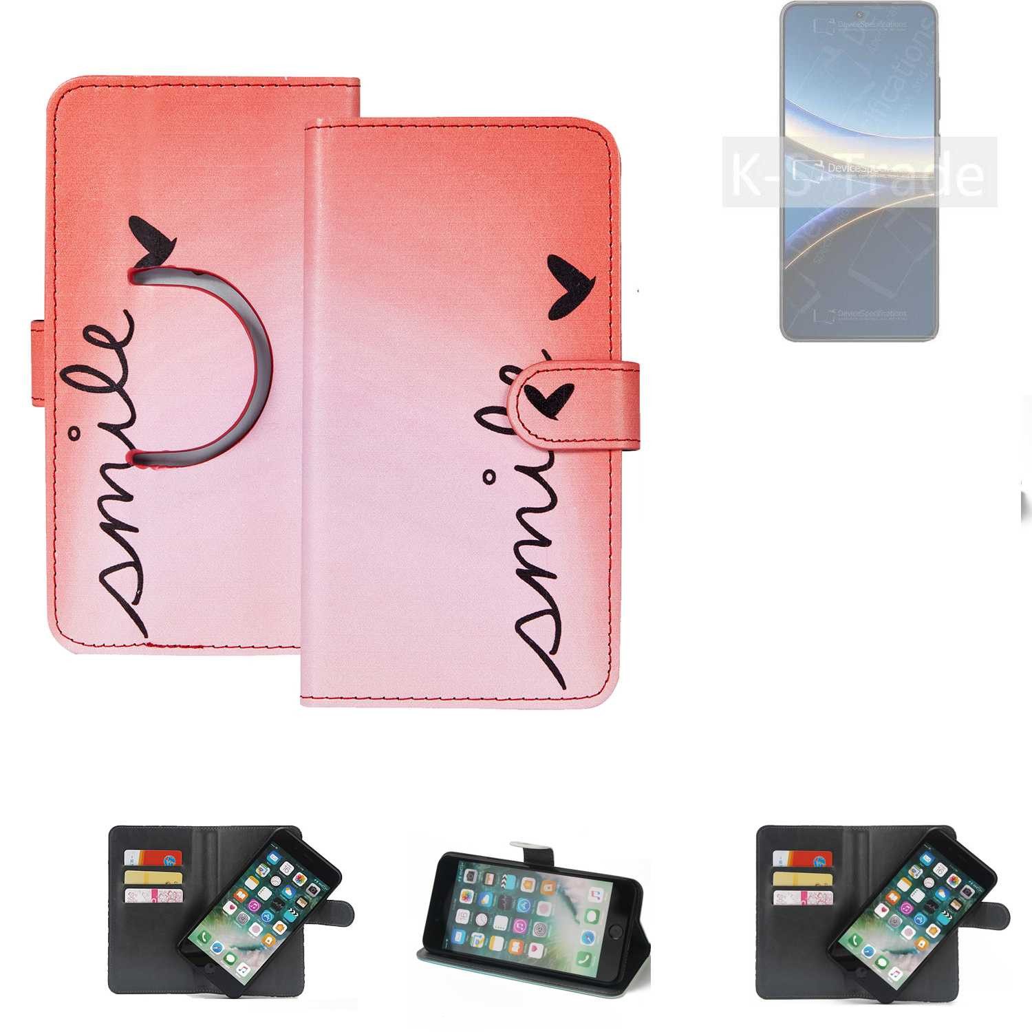 K-S-Trade Handyhülle für POCO F7 Ultra, Schutzhülle Handyhülle Hülle cover bookstyle Etui “smile“