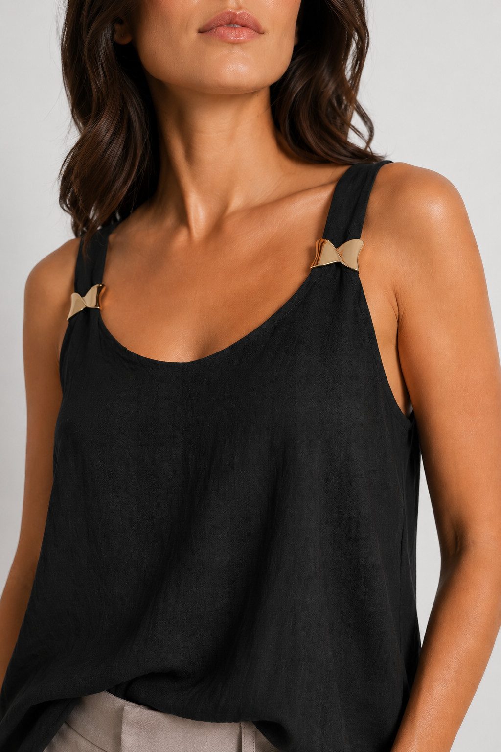 ITALY VIBES Trägertop - elegantes Ärmelloses Shirt - sommerliches Damen Top ONE SIZE, passend von Größe S bis XL