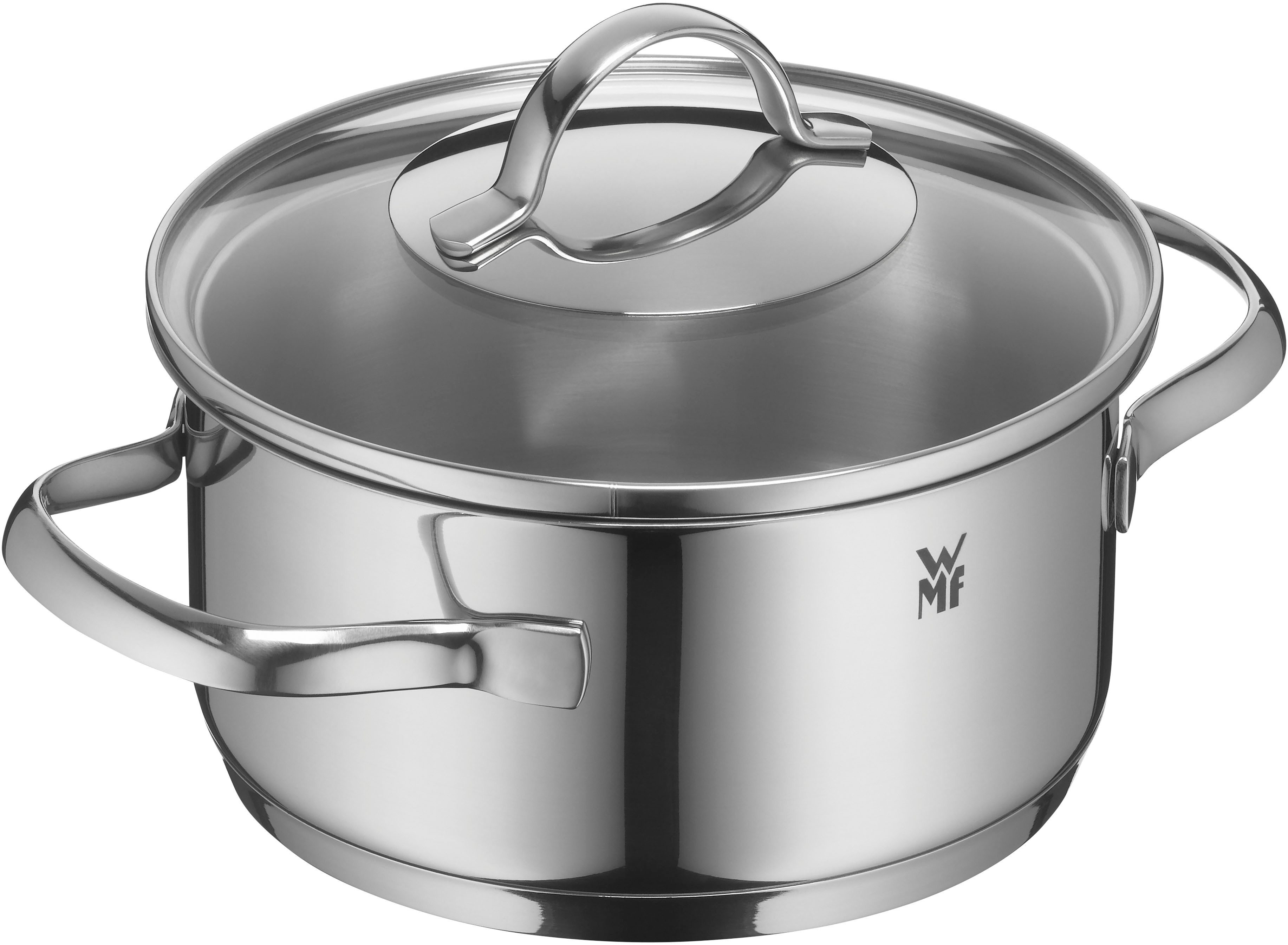 WMF Bratentopf Provence Plus, Cromargan® Edelstahl Rostfrei 18/10 (2-tlg), breiter Schüttrand, elegant, langlebig, spülmaschinengeeignet