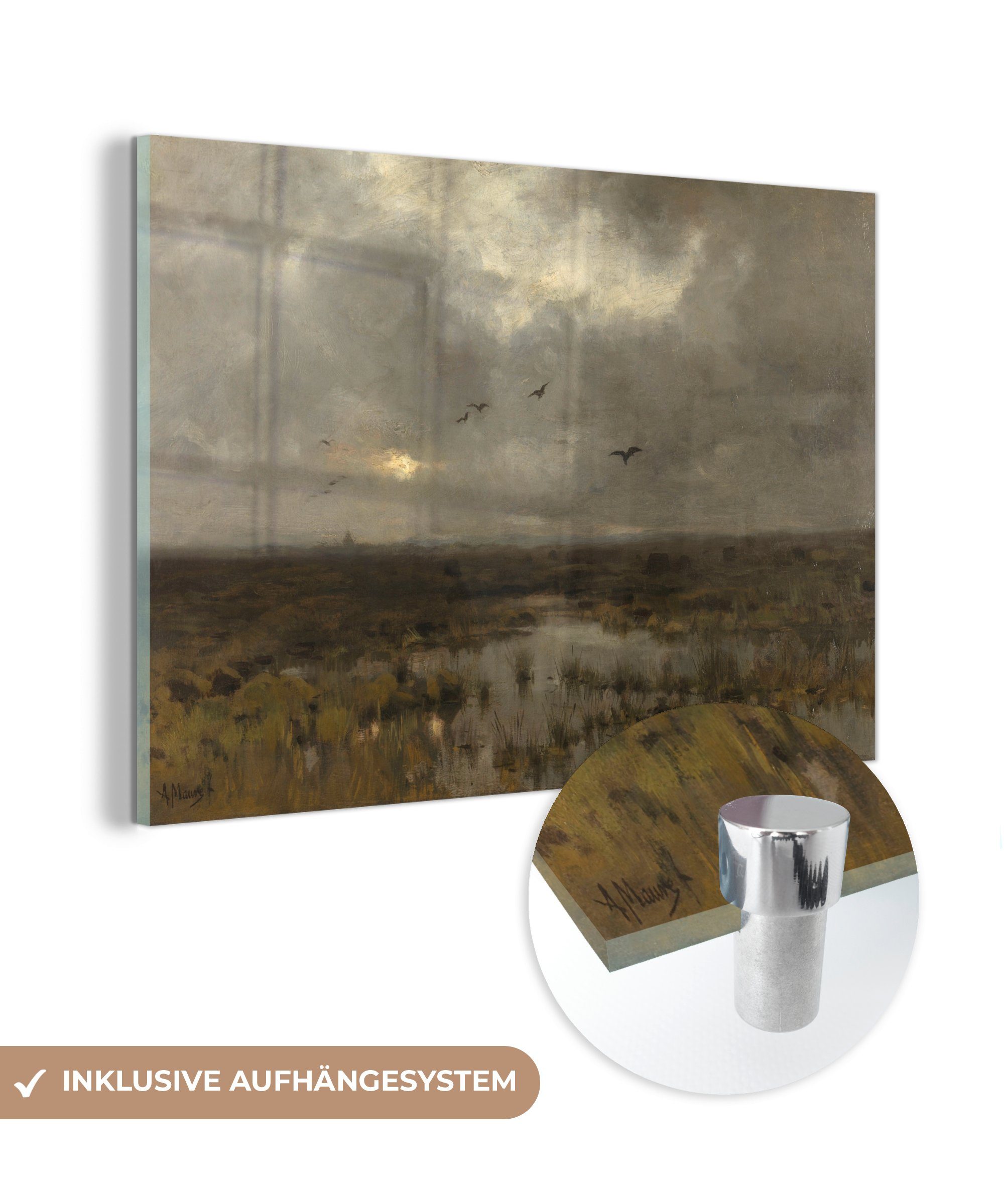 MuchoWow Acrylglasbild Der Sumpf - Anton Mauve, (1 St), Acrylglasbilder Wohnzimmer & Schlafzimmer