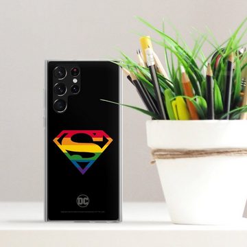 DeinDesign Handyhülle Superman Regenbogen Offizielles Lizenzprodukt, Samsung Galaxy S22 Ultra Silikon Hülle Bumper Case Handy Schutzhülle