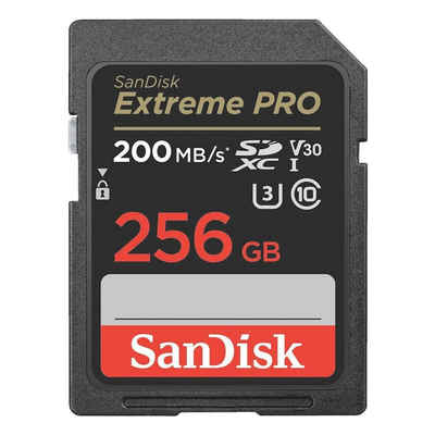 Sandisk Extreme Pro Speicherkarte (256 GB, 200 MB/s Lesegeschwindigkeit, für Spiegelreflexkameras und Camcorder)