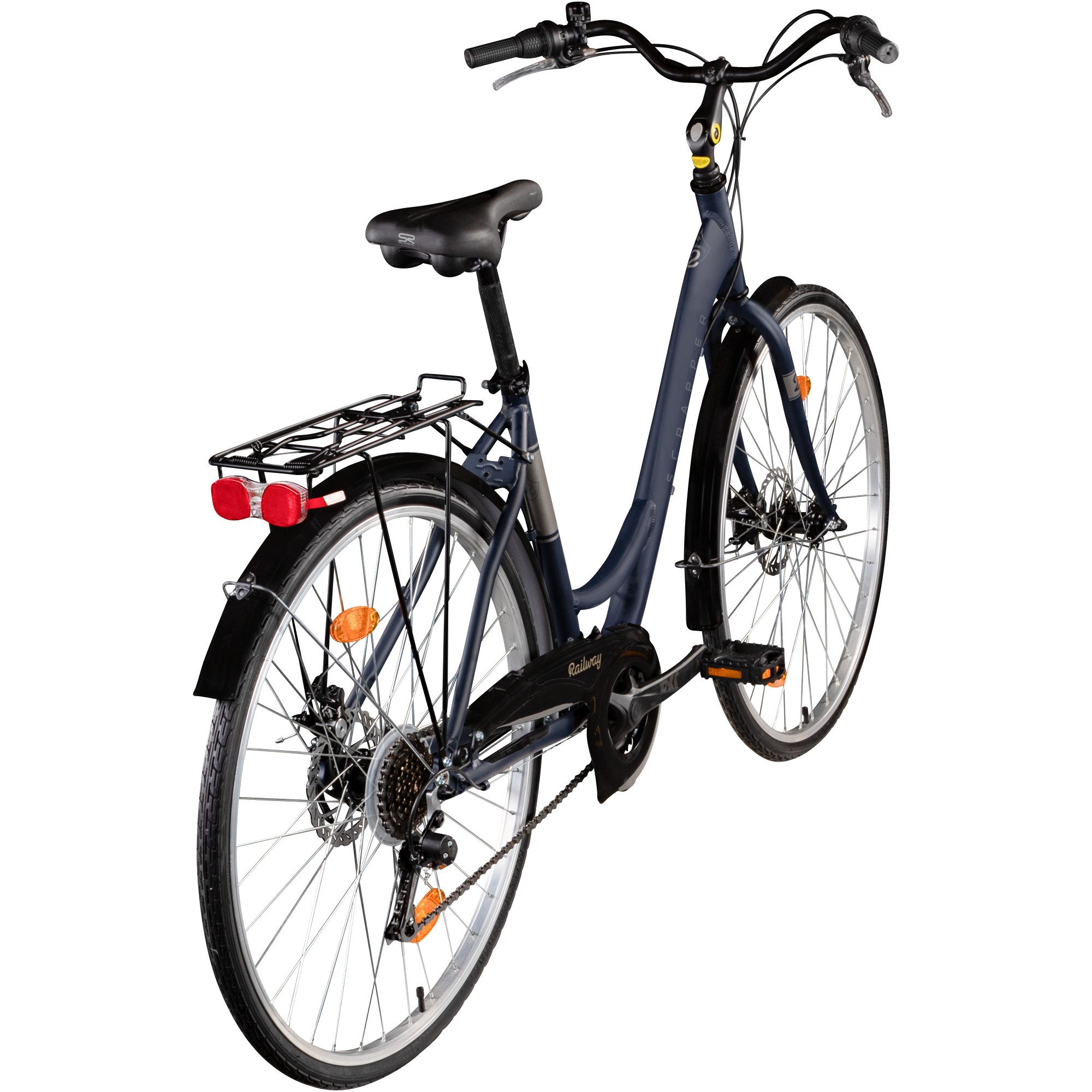 Scrapper City Bike Railway, 18-speed Shimano TY21 derailleur, derailleur gears, Dutch bike, women's bike, 28" bicycle, women's 155-170cm, city bike, 18 gears