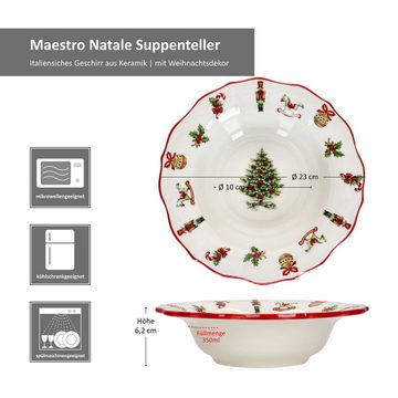 MamboCat Suppenteller Maestro Natale Suppenteller 350ml tiefe Teller Pasta Weihnachten