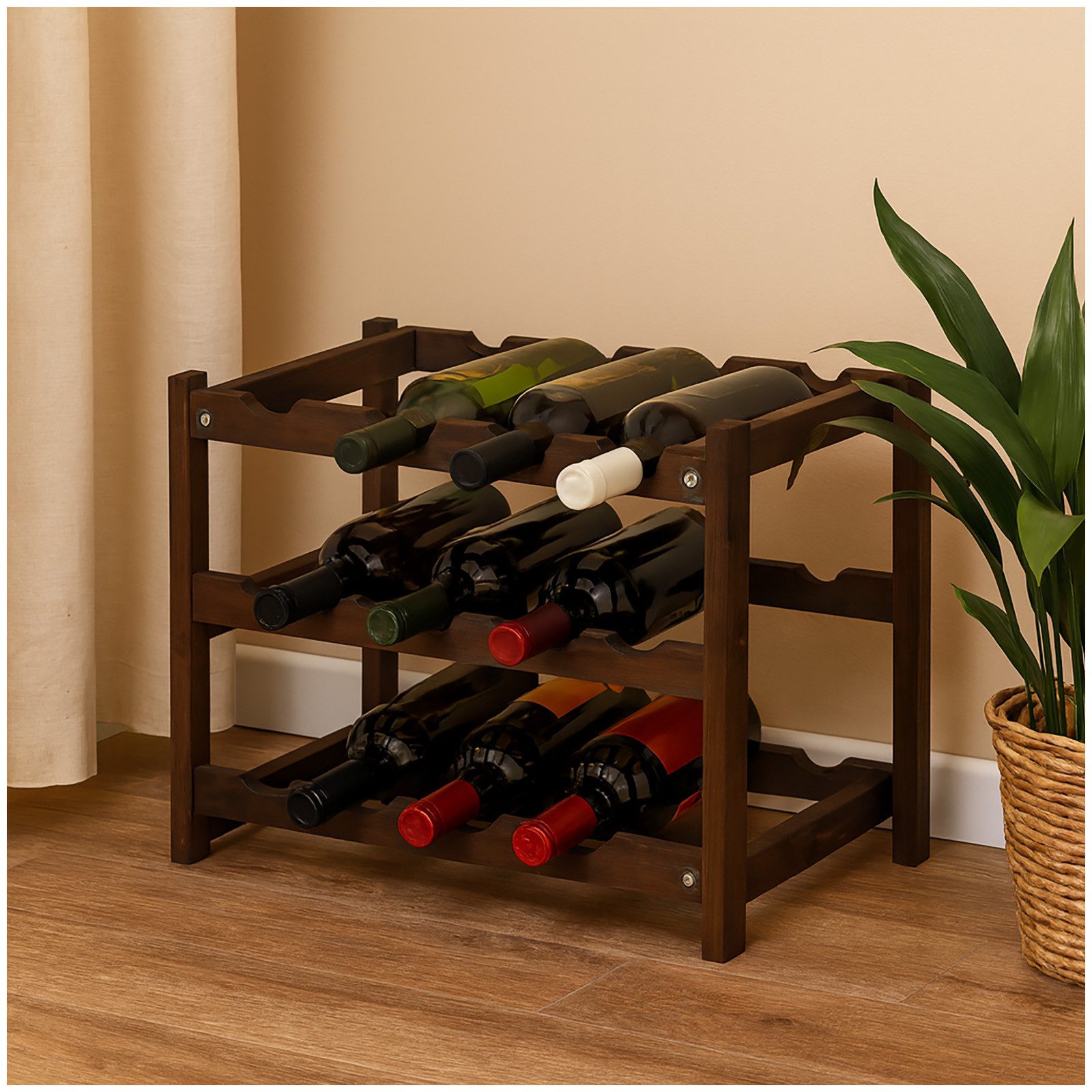 HTI-Living Weinregal Weinregal aus Holz für 12 Flaschen, Stück 1-tlg., Rega günstig online kaufen