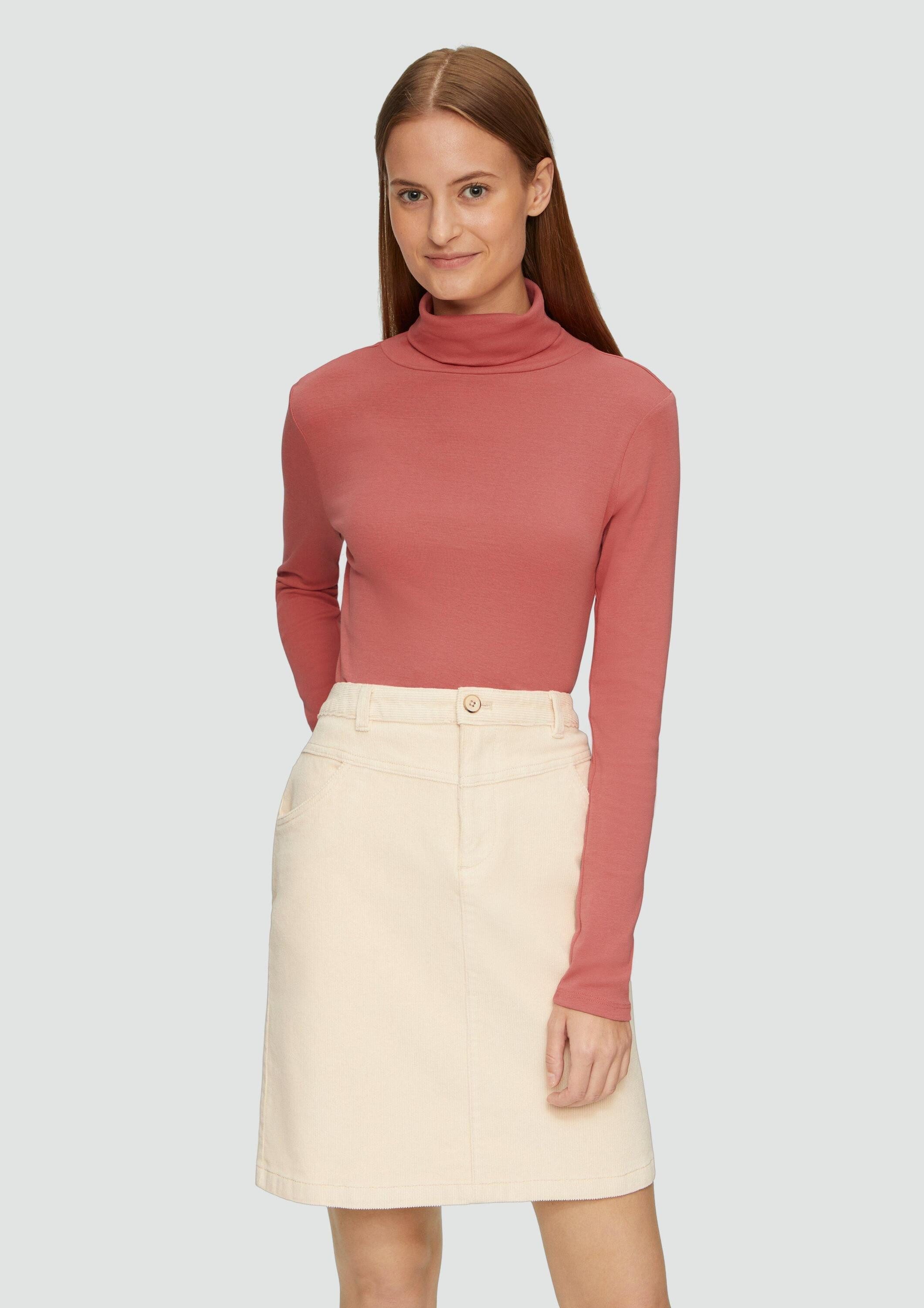 s.Oliver Langarmshirt T-Shirt Elastisches Langarmshirt mit Rollkragen