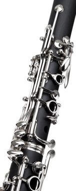 Classic Cantabile Bb-Klarinette CLK-45 - aus ABS-Kunststoff in Holzoptik, boehmisch, 17 Klappen, 5 Ringe - Mechanik versilbert - ideales Schülerinstrument