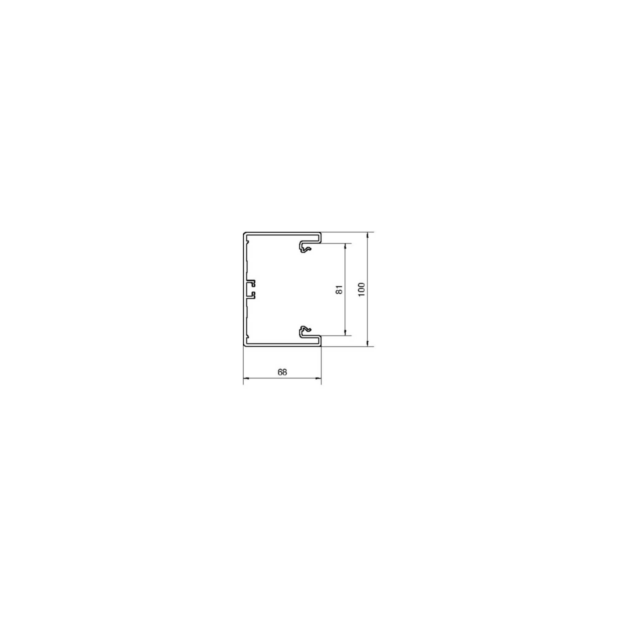 Hager Kabelführung Tehalit Brüstungskanal-Unterteil 65x100mm OT 80mm lgr BR6510017035 2 S
