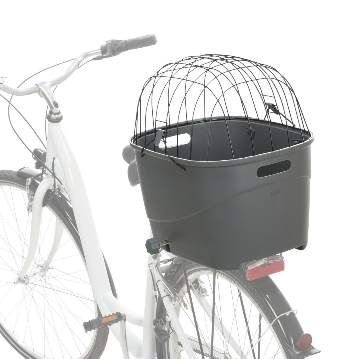 TRIXIE Tierfahrradkorb Fahrradkorb für Gepäckträger - grau - 36 × 47 × 46 cm