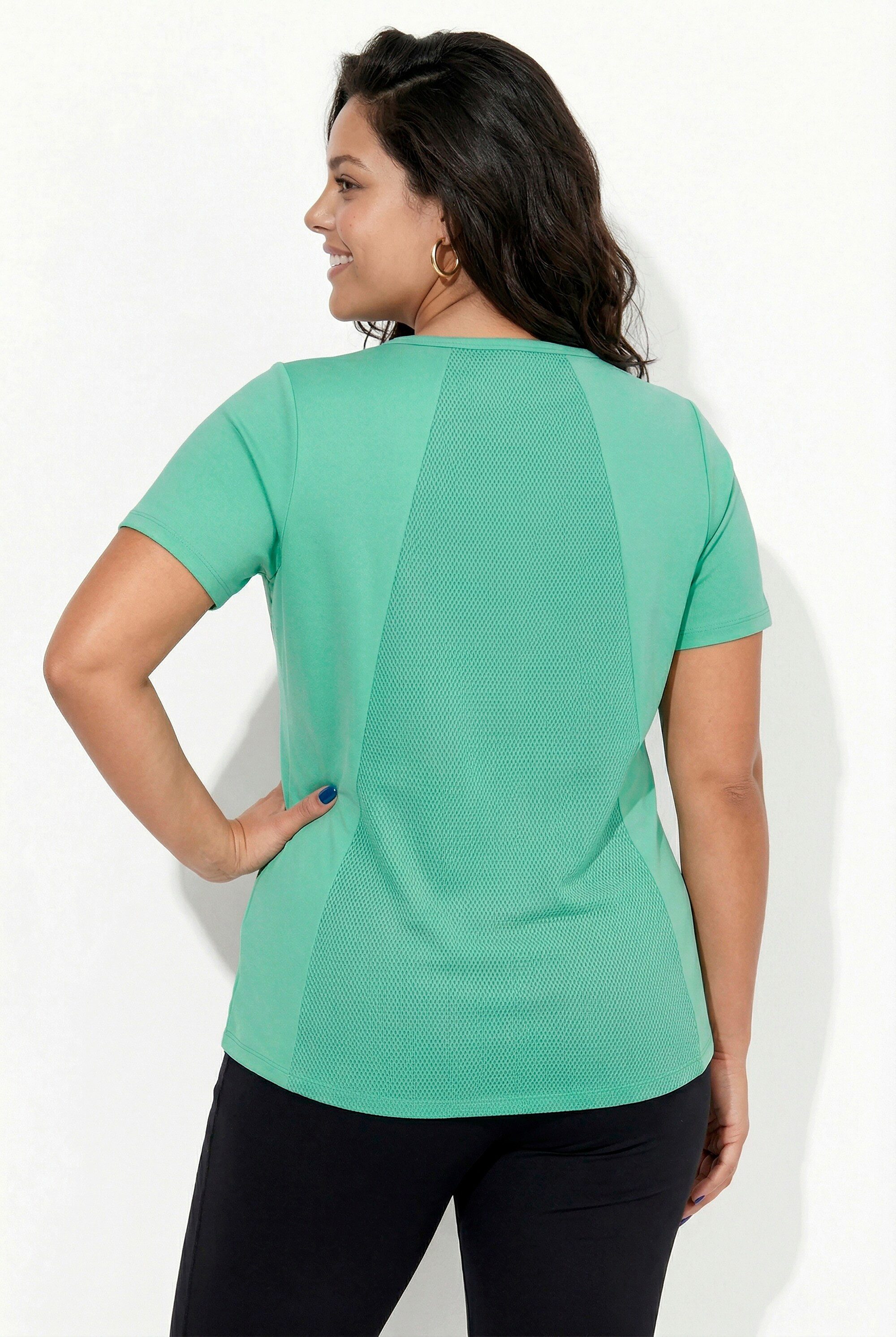 Ulla Popken T-Shirt Funktions-Shirt UV-Schutz Rundhals Halbarm