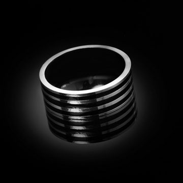 meditoys Fingerring Ring aus Edelstahl für Herren · Edelstahl/Schwarz