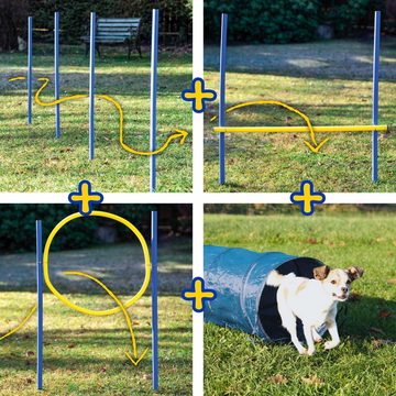Schecker Agility-Slalom Hundespielzeug - Dog Agility Set - S/M, Kunststoff, Set (4-tlg) Mit Aufbewahrungstasche