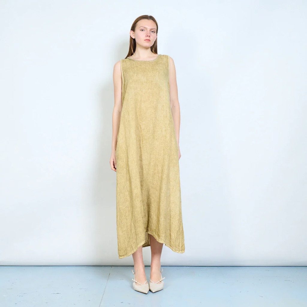 BZNA Tunikakleid Leinen Kleid Fließendes langes Kleid aus Leinen Onesize