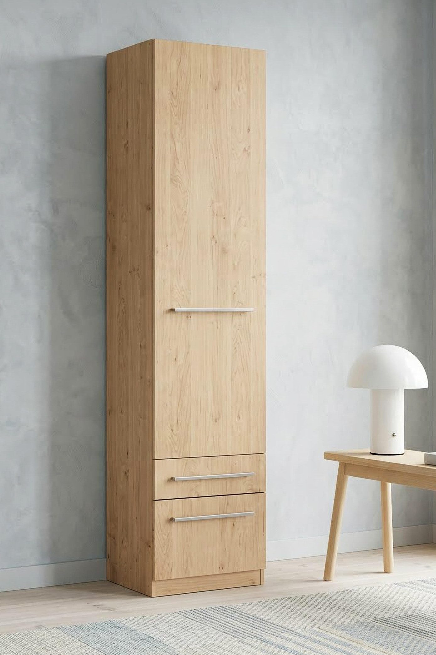 priess Kleiderschrank Schrank Garderobe Wäscheschrank Barcelona in 5 Breiten viel Stauraum, geräumige Schubkästen, mit Spiegel, MADE IN GERMANY – Bild 2 von 5