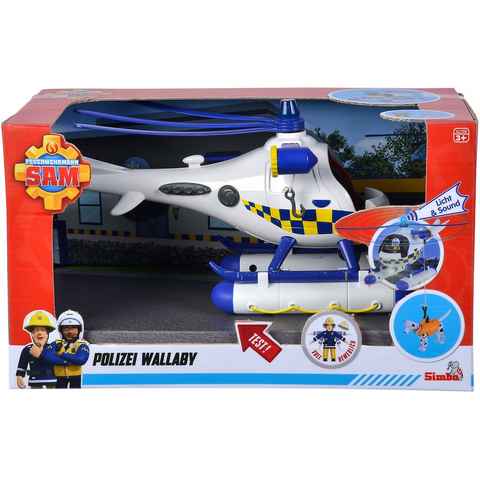 SIMBA Spielzeug-Hubschrauber Feuerwehrmann Sam, Polizei Wallaby, mit Licht- und Soundeffekten