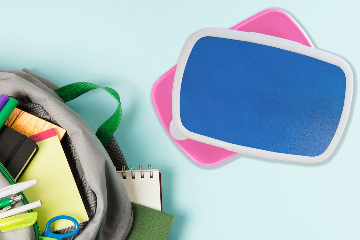 MuchoWow Lunchbox Wand - Farbe - Kunststoff, für (2-tlg), Mädchen, Snackbox, Brotbox Kinder, Brotdose rosa Blau, Erwachsene, Kunststoff
