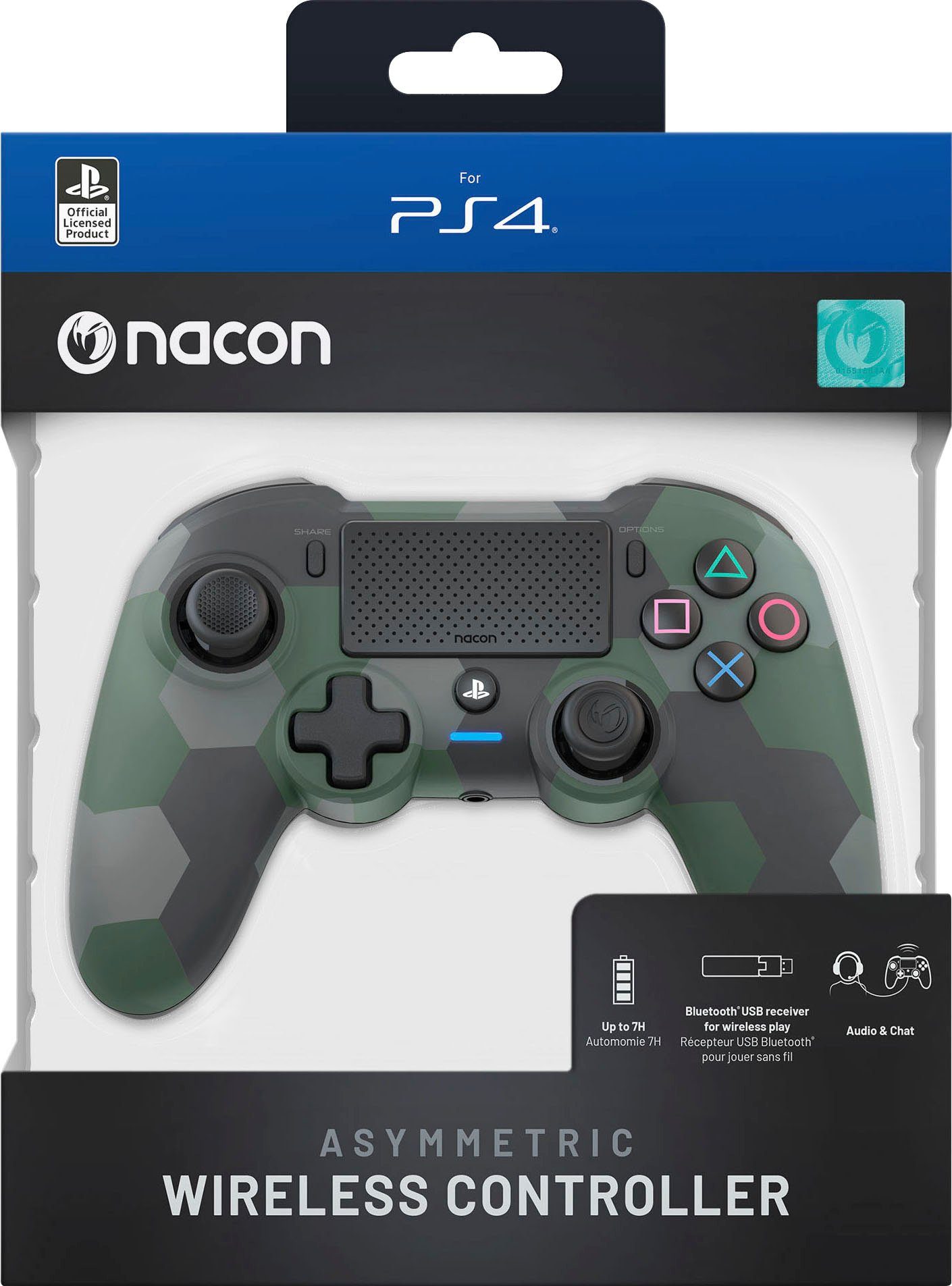 nacon NA010114 PS4 Asymmetric Wireless Controller, 3,5 mm Headsetanschluss Gaming-Controller