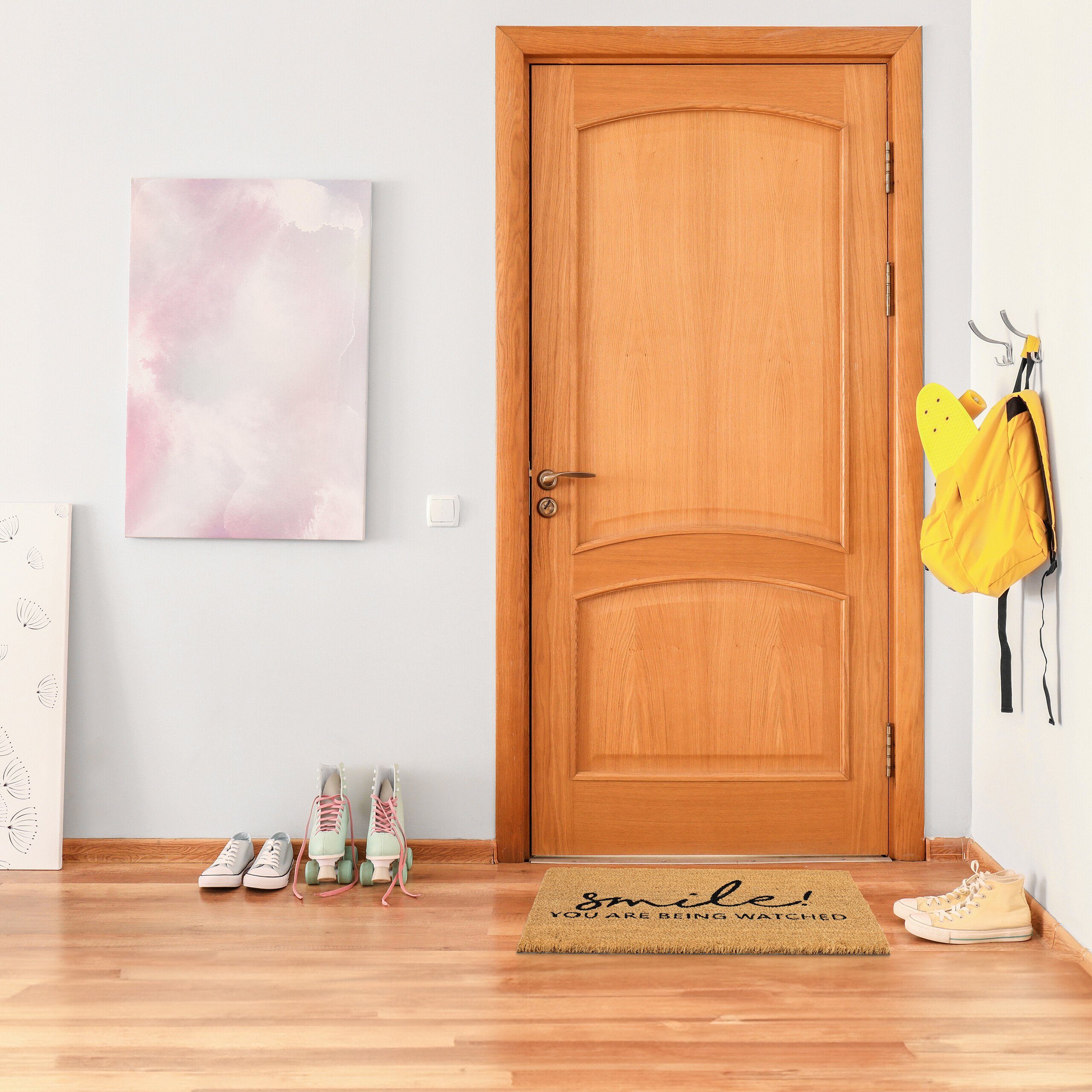 relaxdays Fußmatte Smile Kokos, Höhe: 15 günstig online kaufen