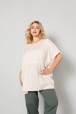 Janet & Joyce Druckbluse Bluse oversized Materialmix Rundhals