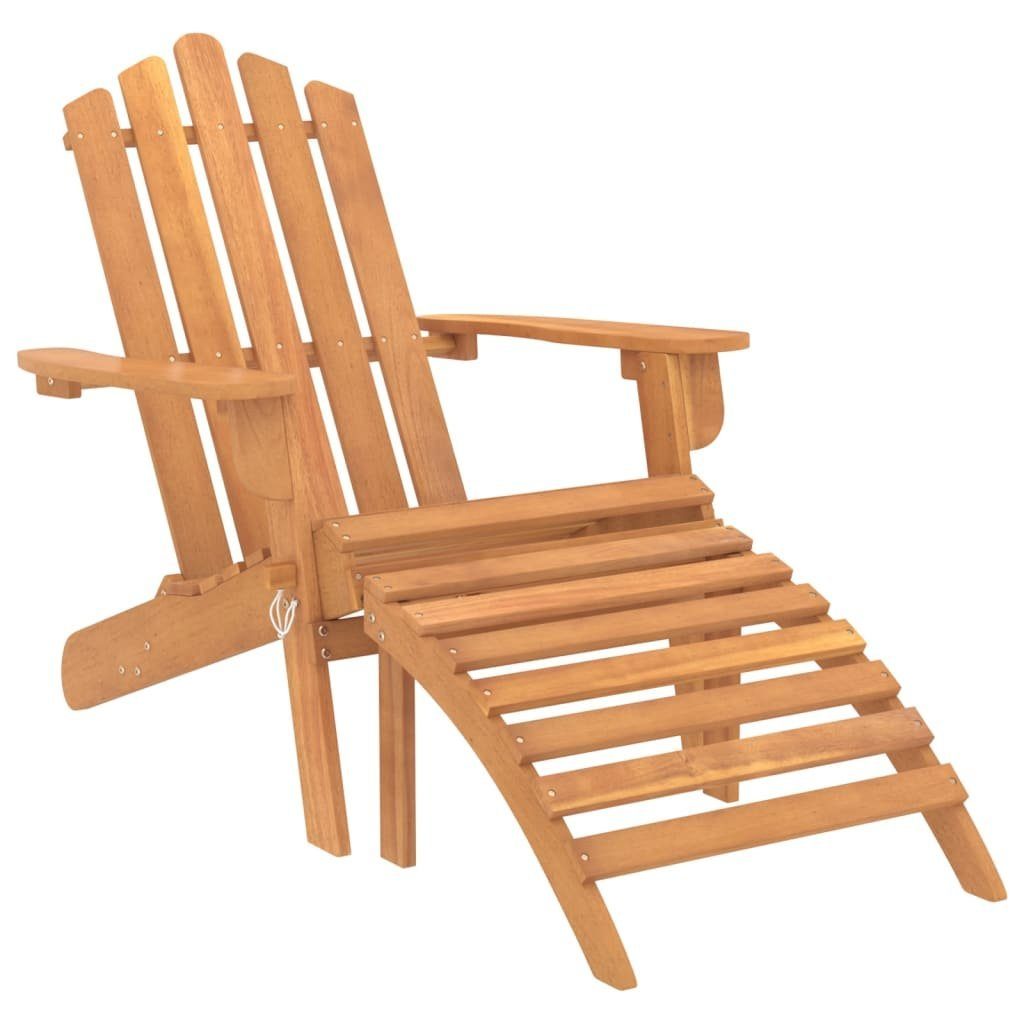 vidaXL Stk Akazie 2 Adirondack-Gartenstühle mit Deckchai Massivholz Gartenstuhl Fußteilen