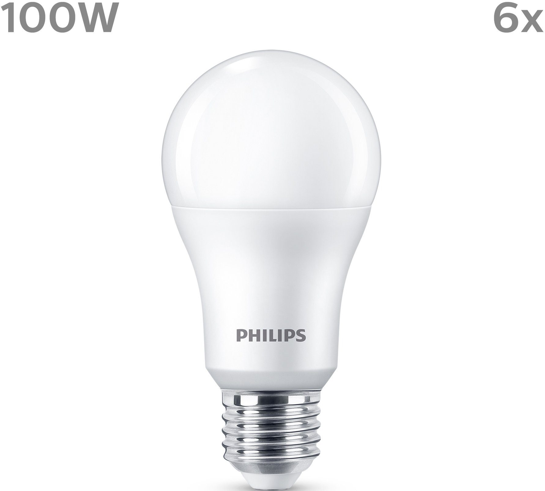 classic Philips 100W E27, LED Lampe 6er matt Neutralweiß LED-Leuchtmittel Kaltweiß 1521lm P, E27
