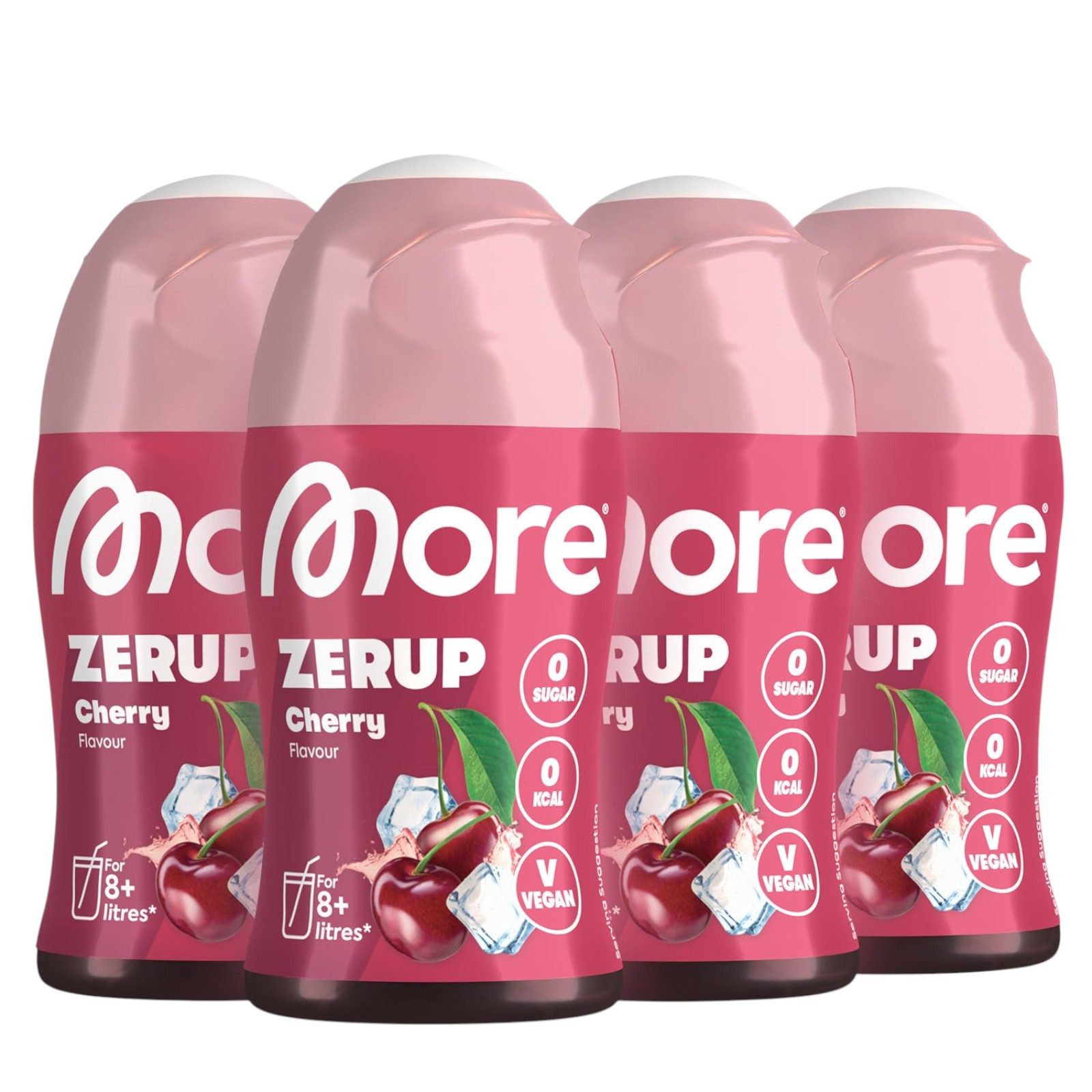 MORE Zerup, Cherry, 4 x 65 ml, für bis zu 32 l Fertiggetränk Tropfen