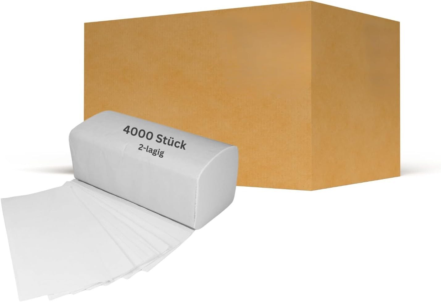 Professional Comfy Clean Papierhandtuch Papierhandtücher 25 x 21 ca. 4000 Blätter, 2-lagig weiß (4000-St)