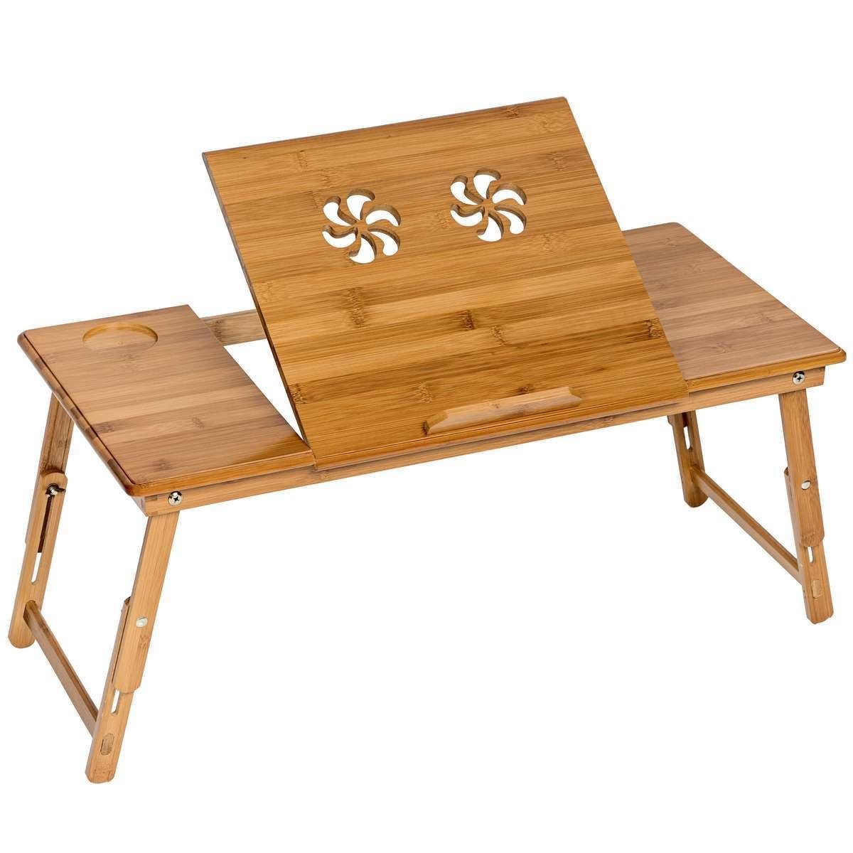 tectake Schreibtisch aus (1-St., tlg) Bambus 1