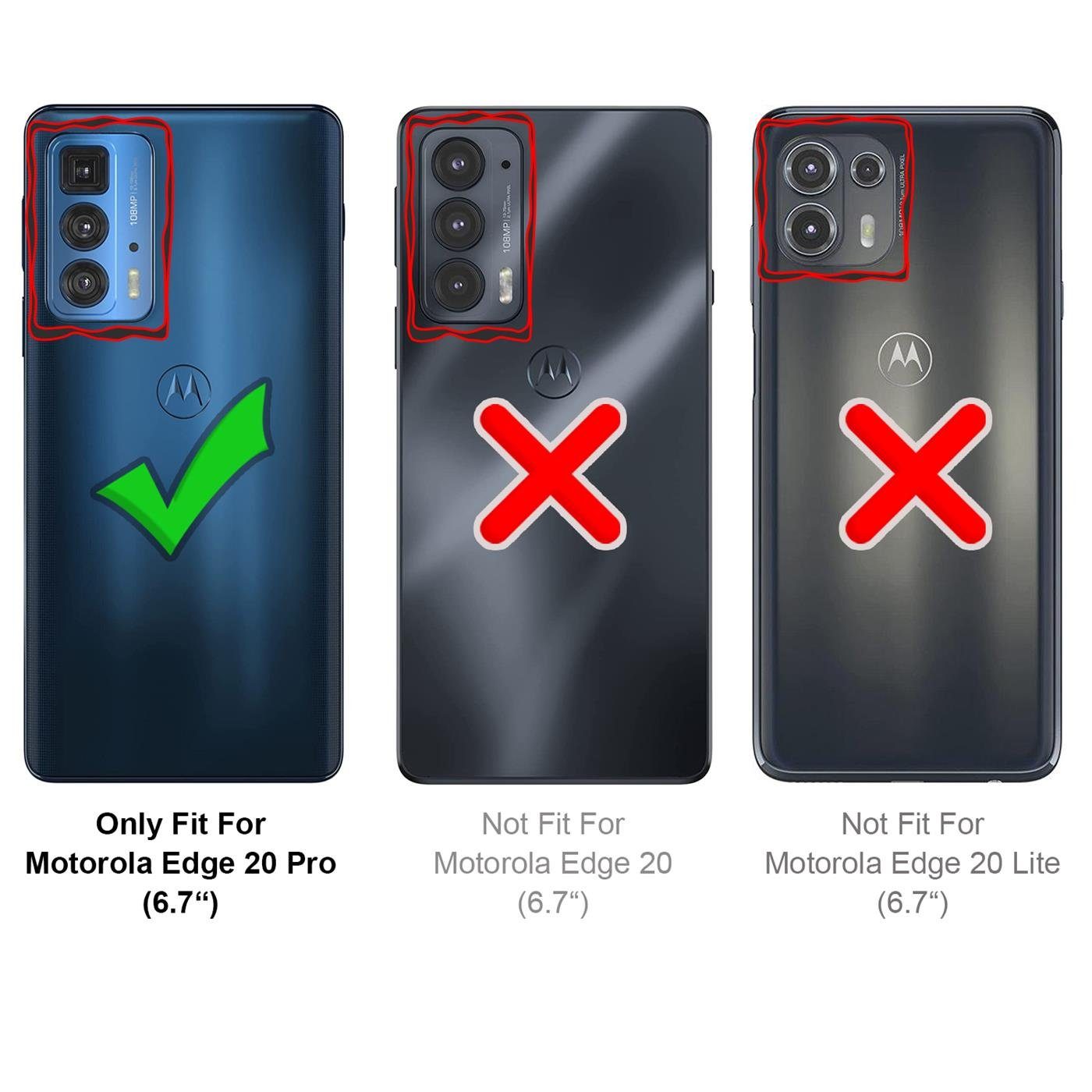 CoolGadget Handyhülle Wallet Klapp Tasche Book Case für Motorola Edge 20 pro 6,7 Zoll, Hülle Klapphülle Flip Cover Etui Schutzhülle