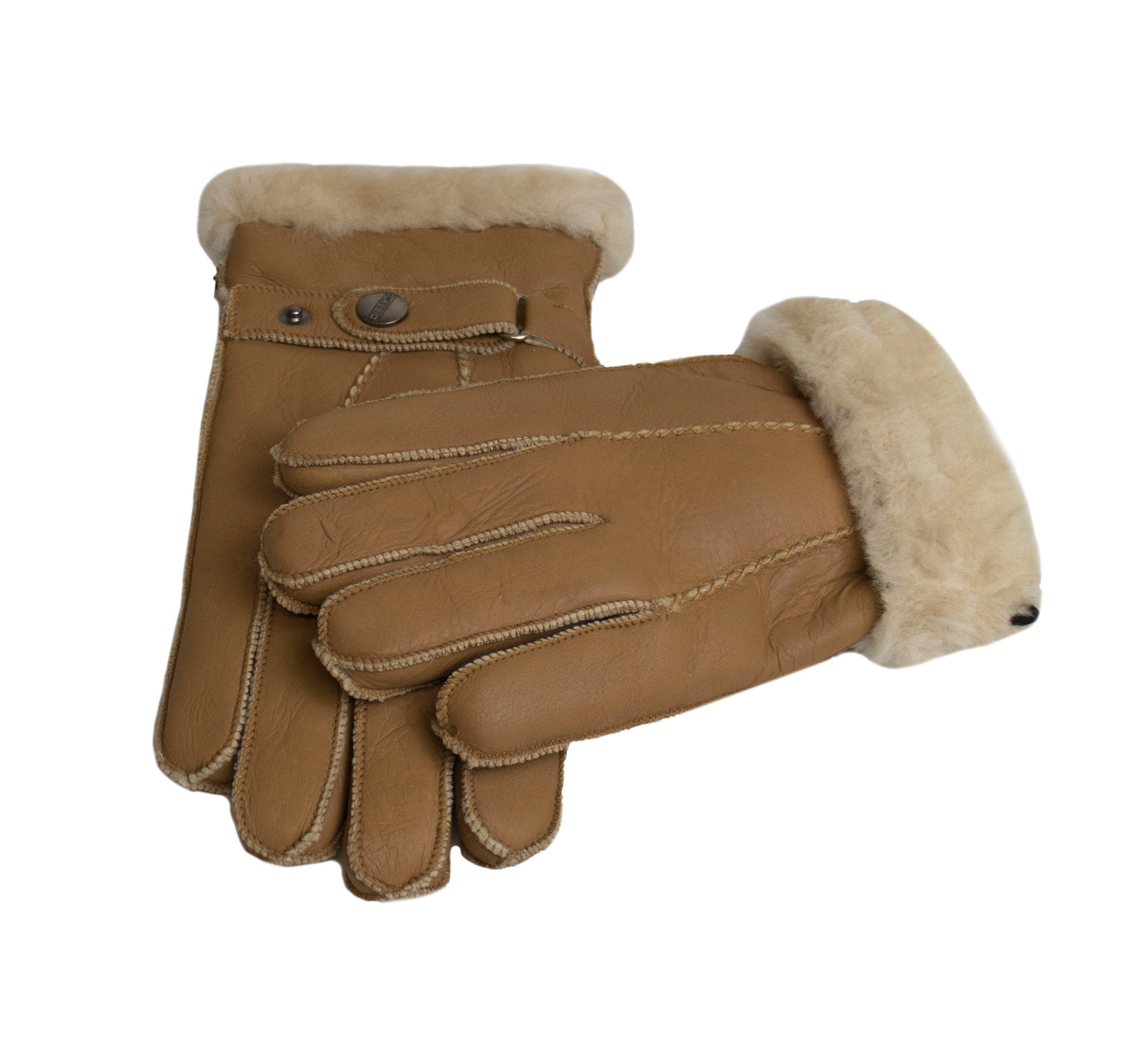 Reissner Lammfelle Lederhandschuhe Finger Handschuhe Nappaleder gefüttert echtes Lammfell (2-St)